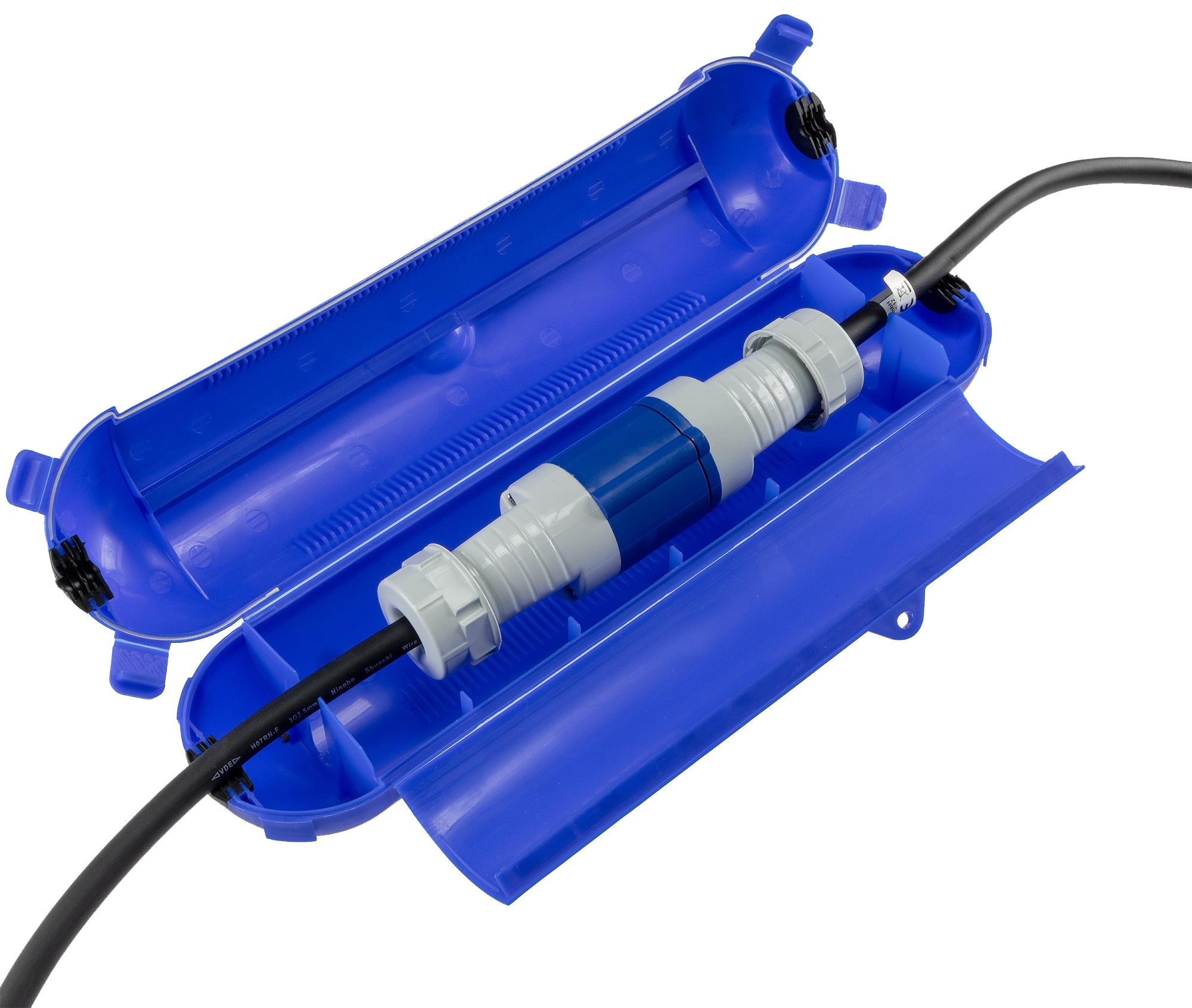 CHILITEC Sicherheits-Schutzbox für Kabel, IP44, 365x90 mm, blau CHILITEC Sicherheits-Schutzbox für Kabel, IP44, 365x90 mm, blau
