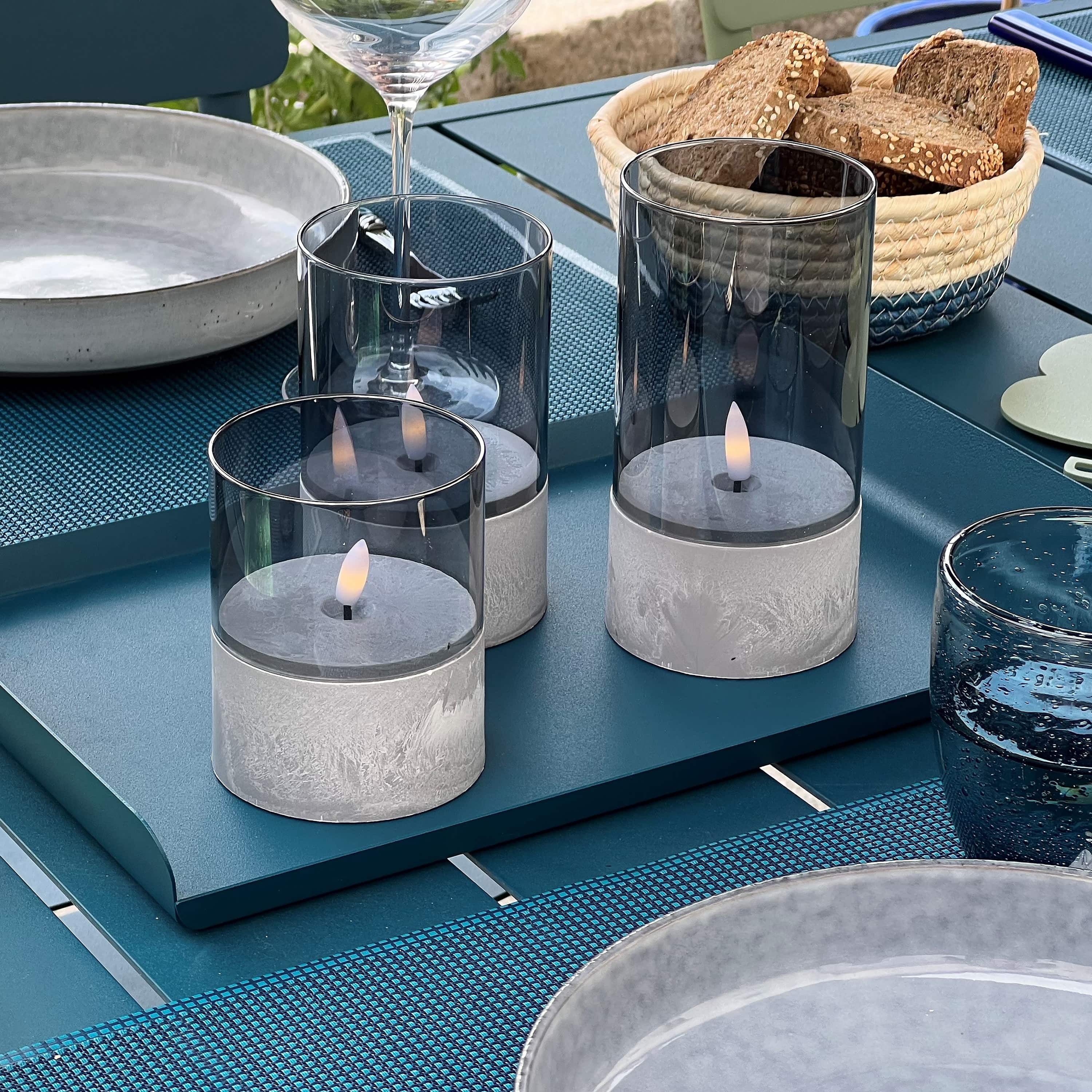 BRILLIANT LED Tischleuchten Kerzen Bougie, grau, rauchglas, 3 Stück BRILLIANT LED Tischleuchten Kerzen Bougie, grau, rauchglas, 3 Stück