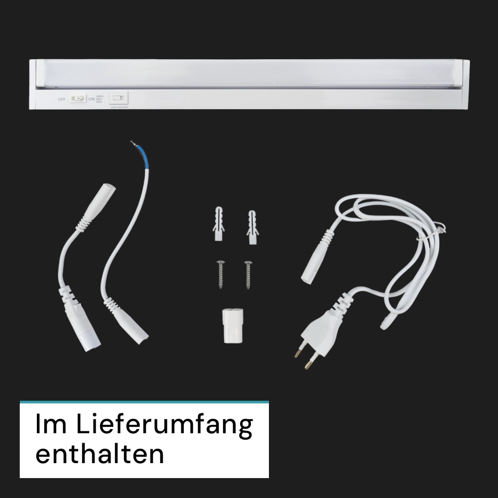 LUXULA LED-Unterbauleuchte, 16W, EEK: E, 1600lm, CCT, IP20, dimmbar, weiß, 115cm LUXULA LED-Unterbauleuchte, 16W, EEK: E, 1600lm, CCT, IP20, dimmbar, weiß, 115cm
