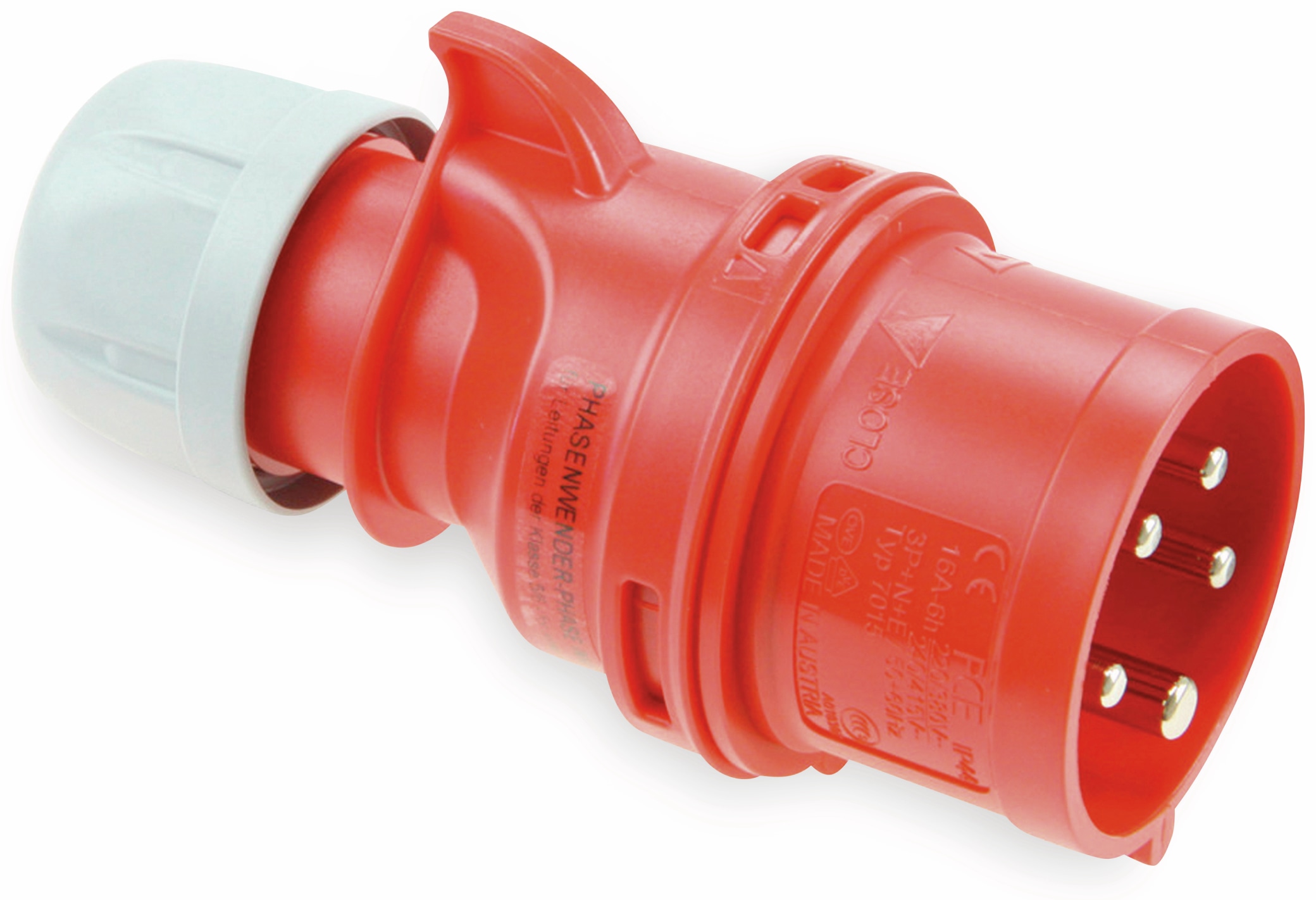 PCE CEE Stecker mit Phasenwender Shark, 5-polig, 16 A, 400 V, IP44 PCE CEE Stecker mit Phasenwender Shark, 5-polig, 16 A, 400 V, IP44
