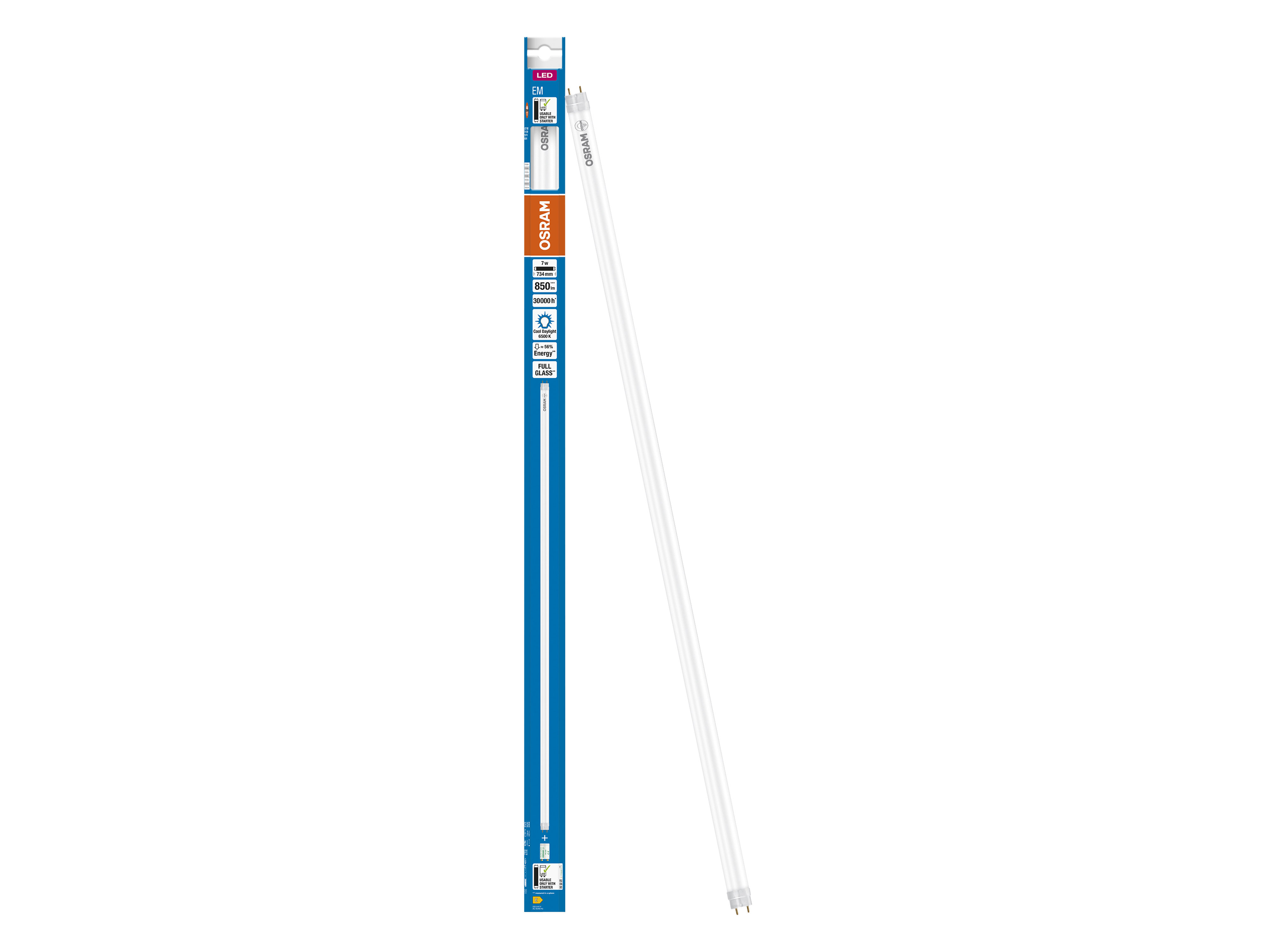 OSRAM LED-Röhre, T8, 720mm, G13, EEK: E, 7W, 850lm, 6500K OSRAM LED-Röhre, T8, 720mm, G13, EEK: E, 7W, 850lm, 6500K