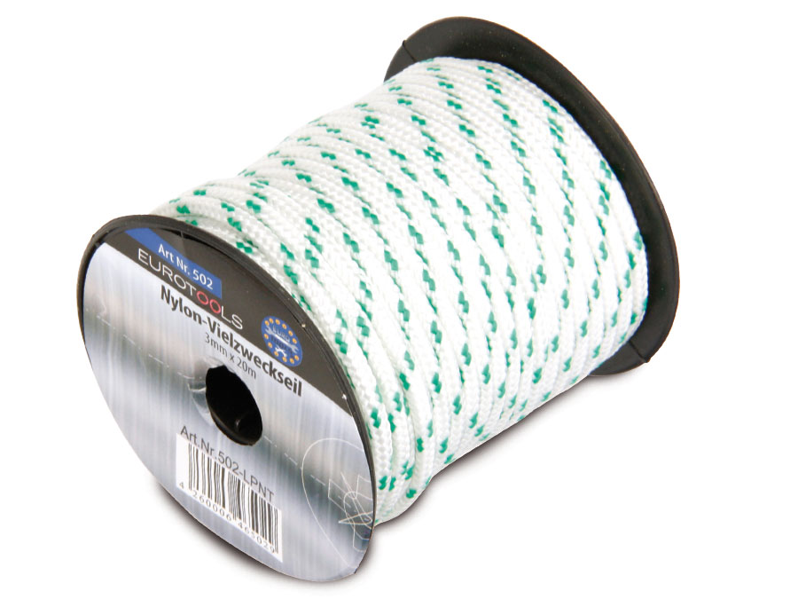 EUROTOOLS Mehrzweckseil, 3 mm, Spule mit 20 m EUROTOOLS Mehrzweckseil, 3 mm, Spule mit 20 m