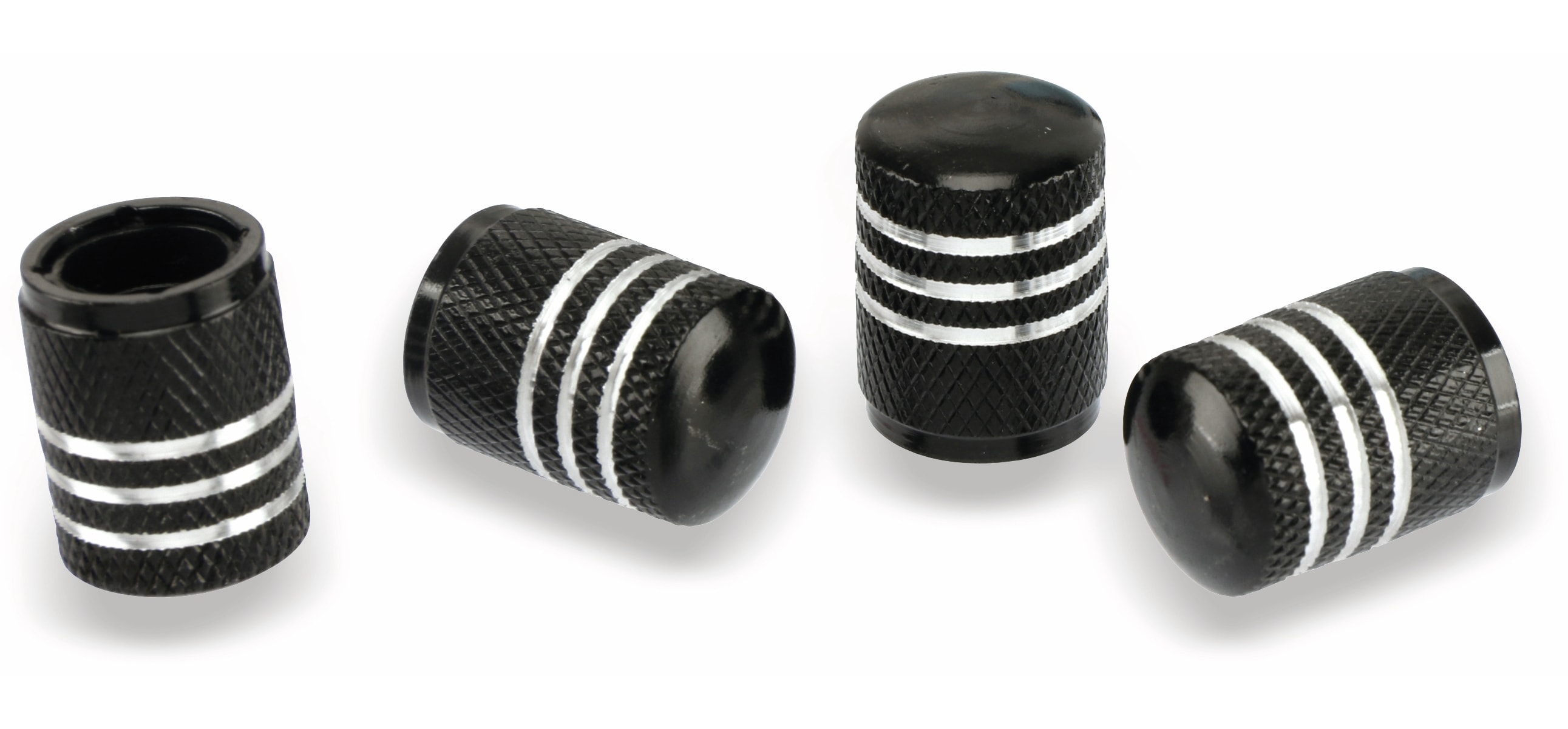 DUNLOP Ventilverschlüsse 4 Stück, rund, schwarz DUNLOP Ventilverschlüsse 4 Stück, rund, schwarz