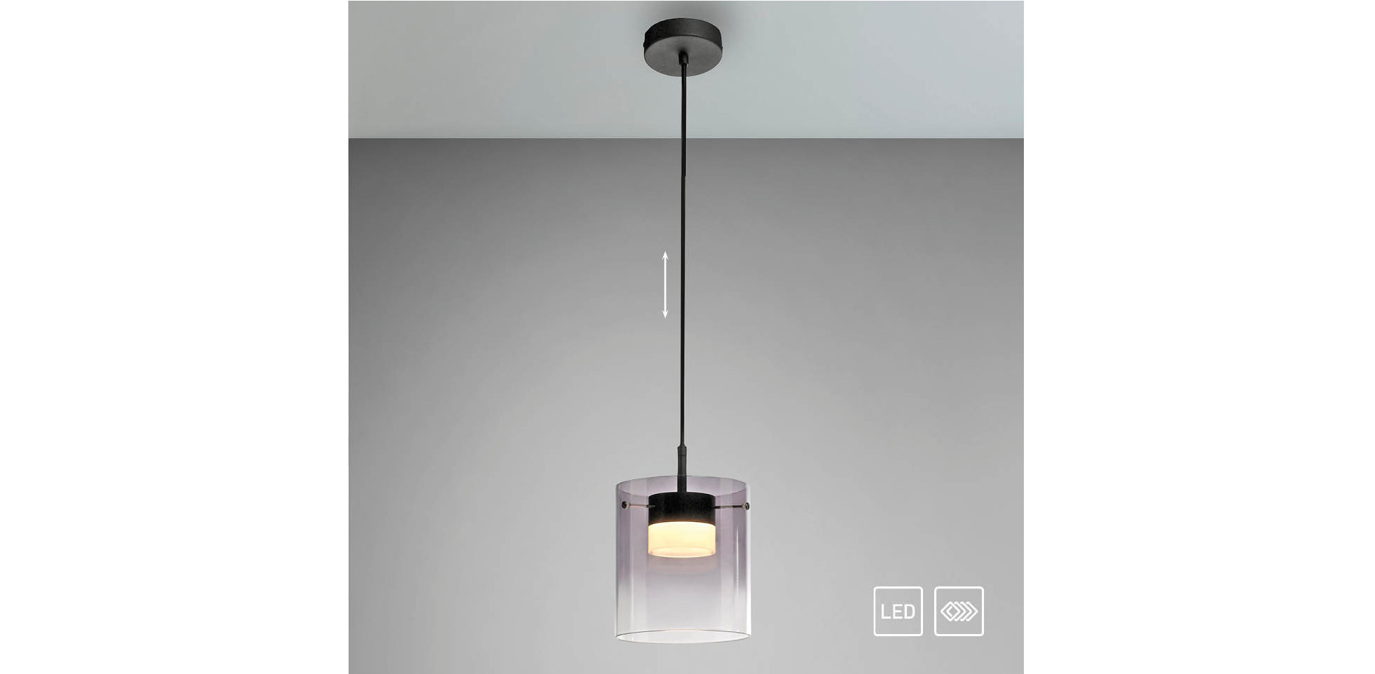 JUST LIGHT LED-Pendelleuchte 14042-18, 7,5W, 800lm, 3000K, schwarz JUST LIGHT LED-Pendelleuchte 14042-18, 7,5W, 800lm, 3000K, schwarz