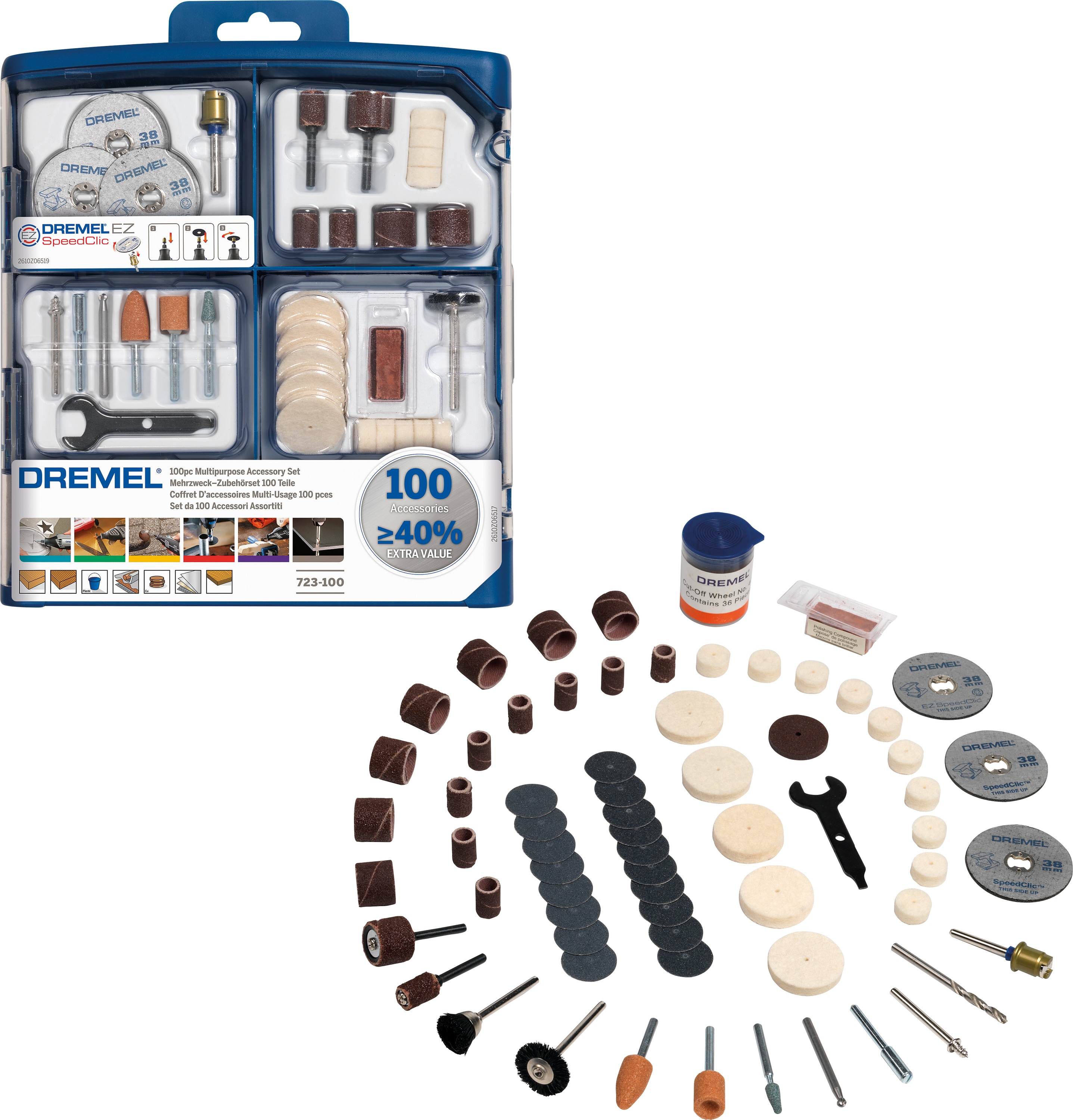DREMEL Mehrzweck-Zubehörset, 2615S723JA, 100-teilig