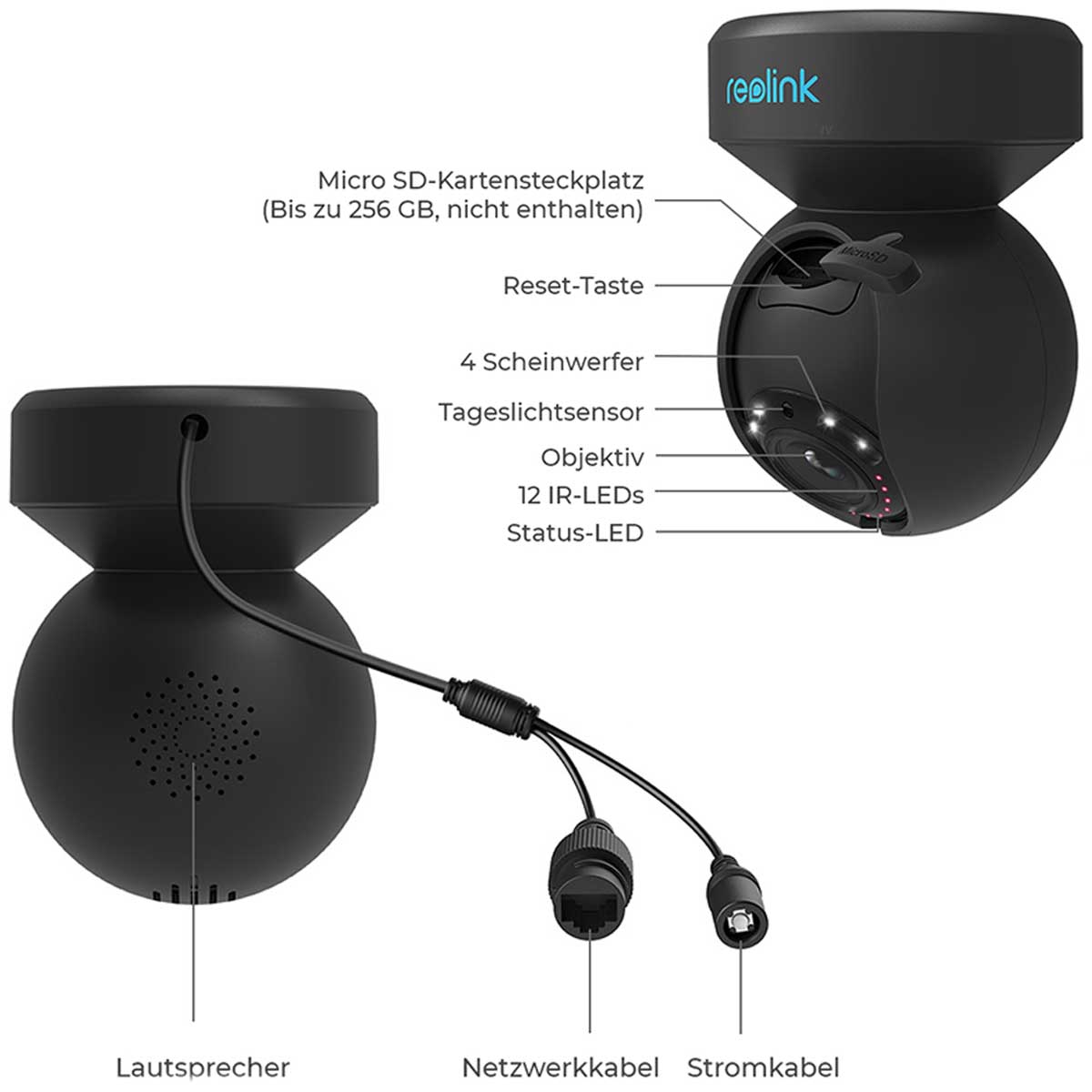 REOLINK Überwachungskamera E Series, E540-B, innen und außen, schwarz REOLINK Überwachungskamera E Series, E540-B, innen und außen, schwarz