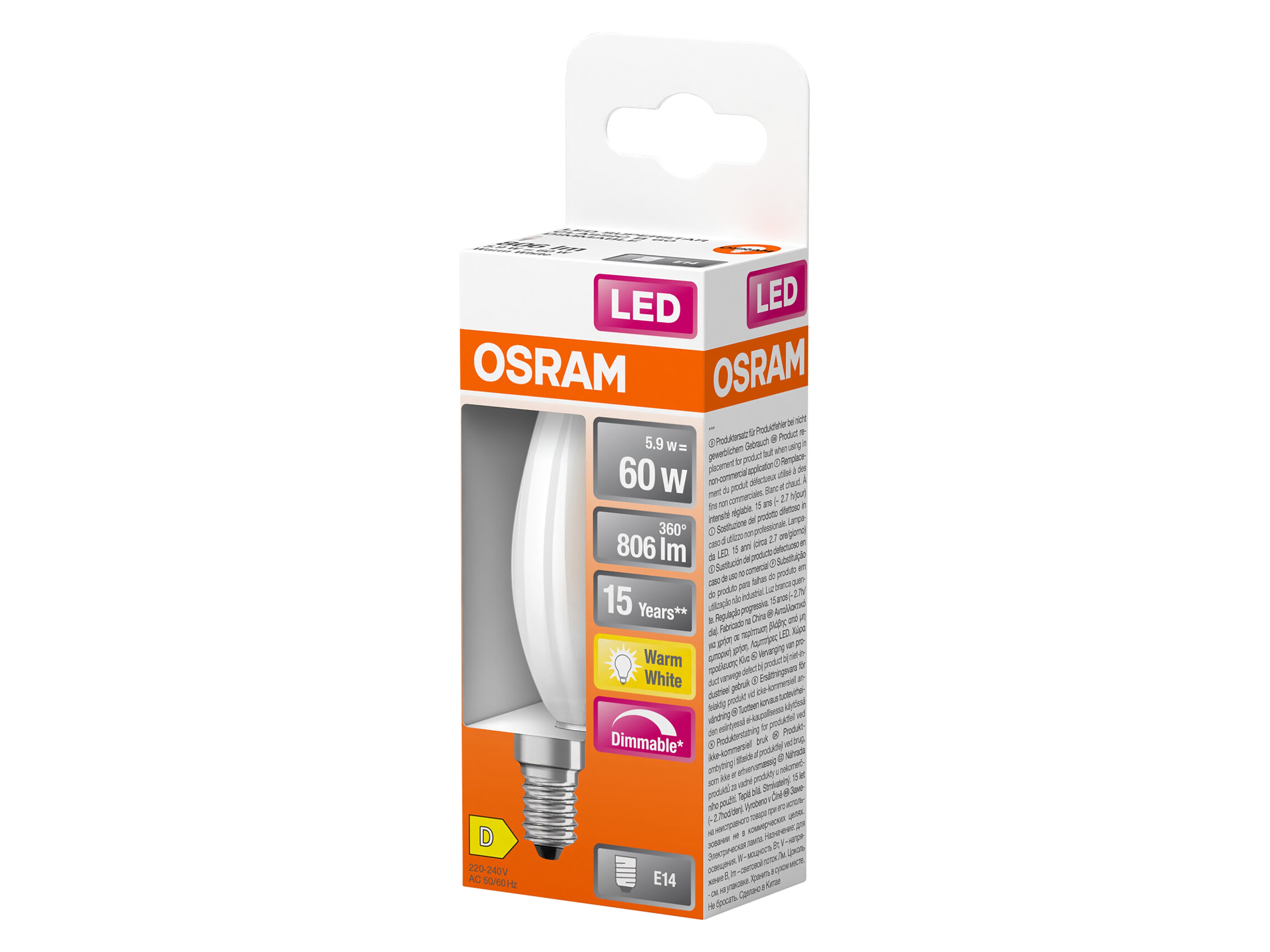 OSRAM LED-Filament-Lampe SUPERSTAR, EEK: D, E14, 5,9 W, 806 lm, 2700 K OSRAM LED-Filament-Lampe SUPERSTAR, EEK: D, E14, 5,9 W, 806 lm, 2700 K