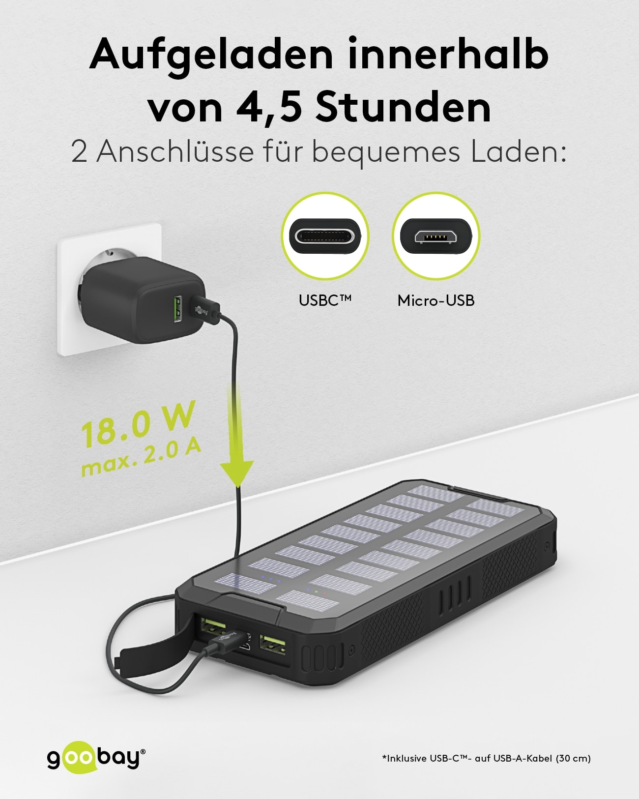 GOOBAY Solar-Powerbank 53934, 20000mAh, Outdoor GOOBAY Solar-Powerbank 53934, 20000mAh, Outdoor
