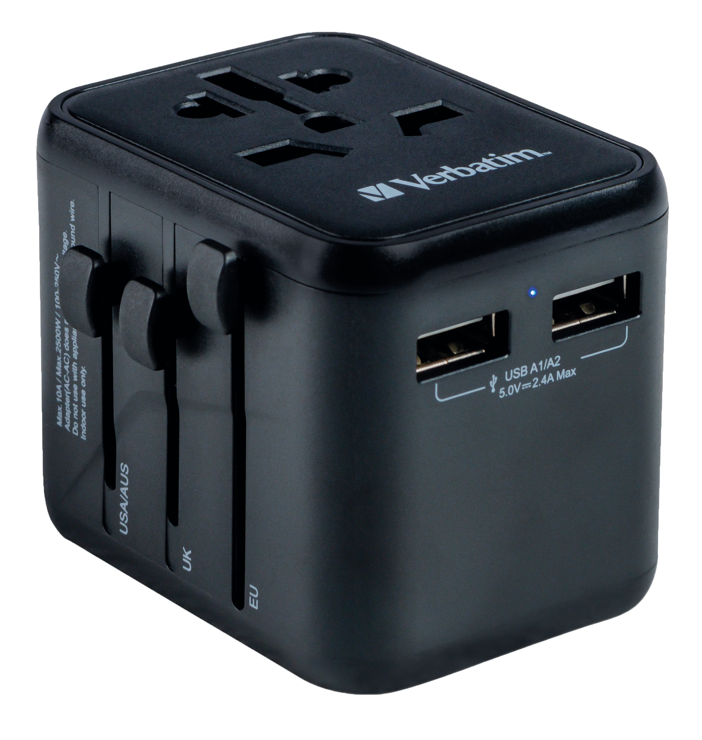 VERBATIM Universal-Reise-Adapter UTA-01, 1x Stromstecker, 2x USB-A VERBATIM Universal-Reise-Adapter UTA-01, 1x Stromstecker, 2x USB-A