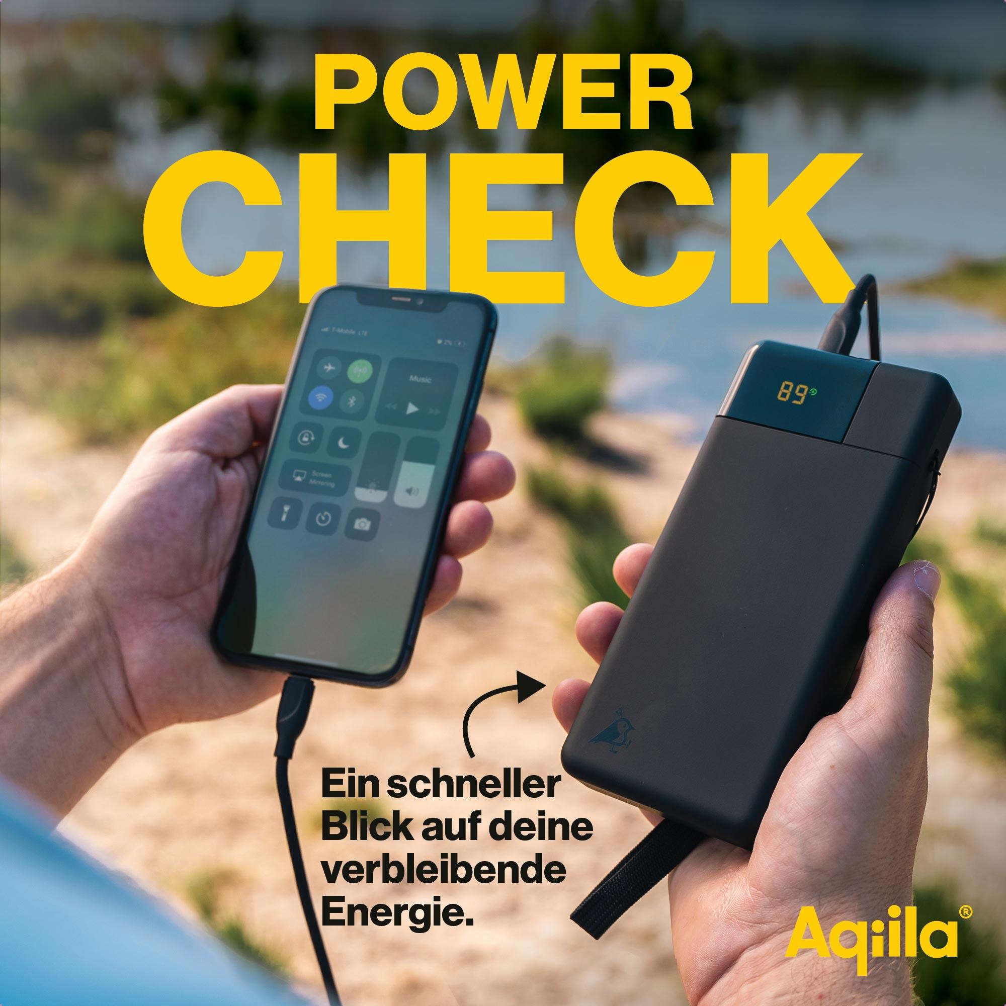 AQIILA Powerbank Powerbird B20, 20 W, 20.000mAh, 1x USB-A, 2x USB-C, schwarz AQIILA Powerbank Powerbird B20, 20 W, 20.000mAh, 1x USB-A, 2x USB-C, schwarz
