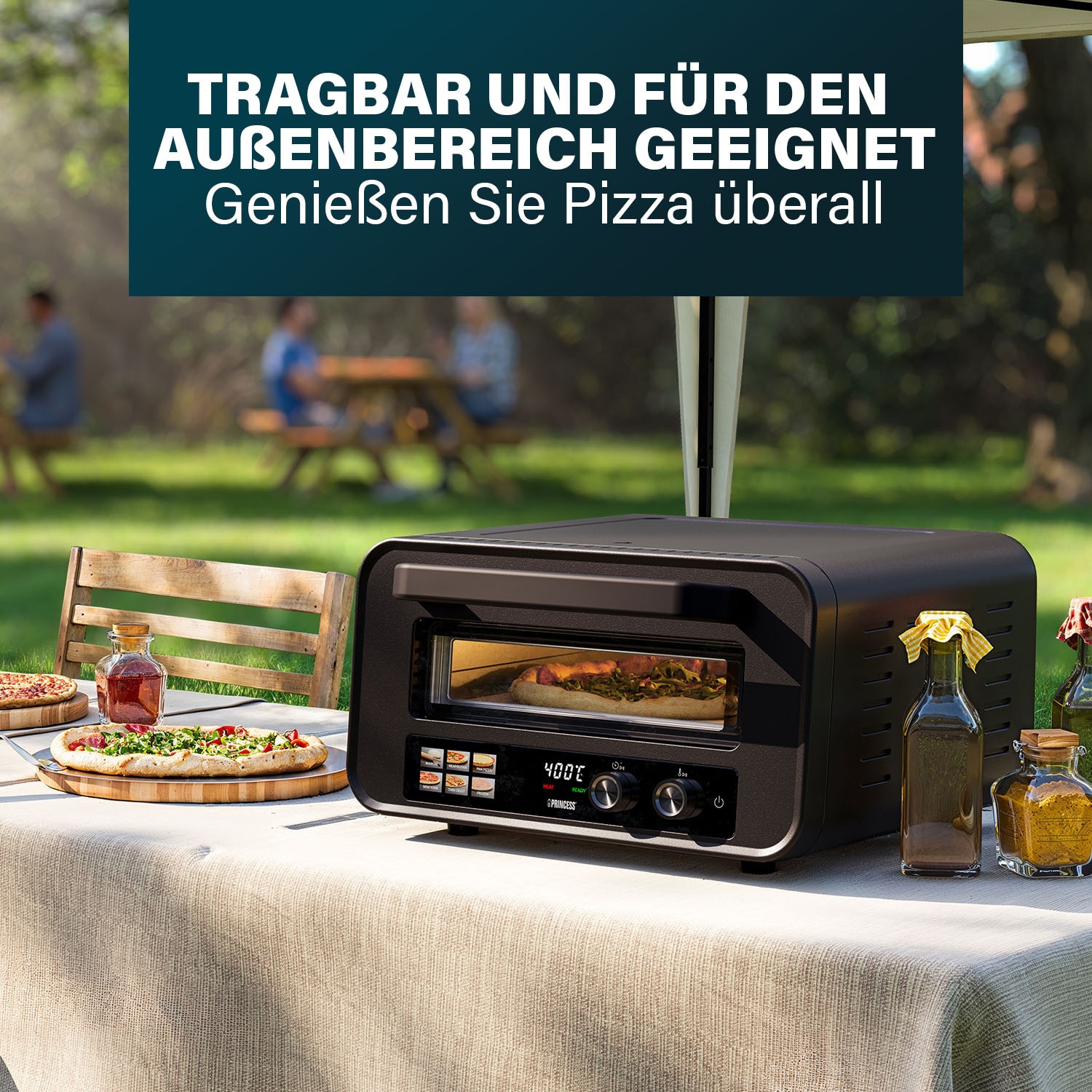 PRINCESS Pizzaofen Pro Max, 15L, 400°C, mit Pizzastein & Schaufel, 2100W PRINCESS Pizzaofen Pro Max, 15L, 400°C, mit Pizzastein & Schaufel, 2100W