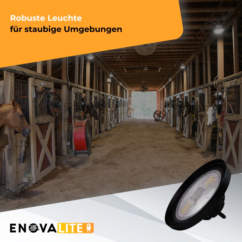 ENOVALITE LED-Highbay-Leuchte, UFO, EEK: D, 200W, 28000lm, CCT, schwarz ENOVALITE LED-Highbay-Leuchte, UFO, EEK: D, 200W, 28000lm, 5500K, schwarz