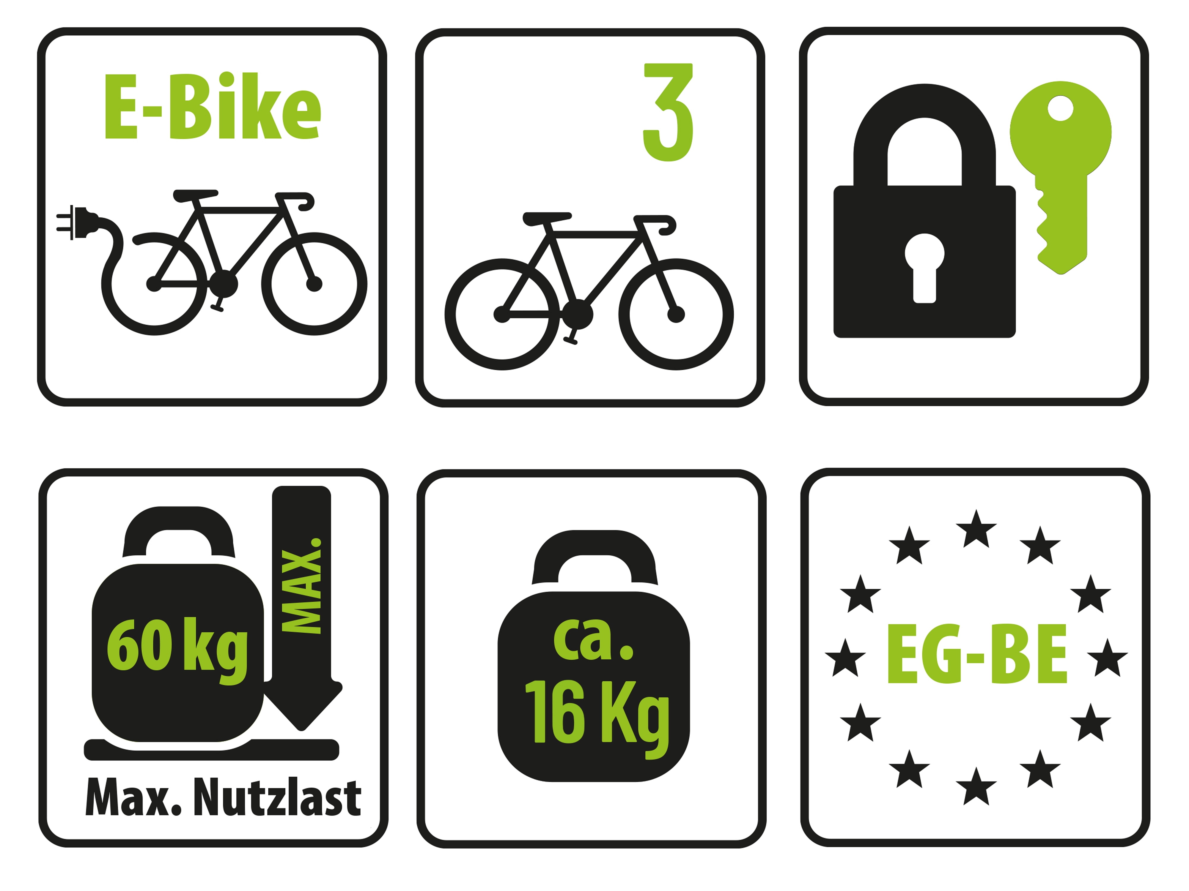 EUFAB Fahrradträger AMBER 3, 11555, für 3 Fahrräder EUFAB Fahrradträger AMBER 3, 11555, für 3 Fahrräder