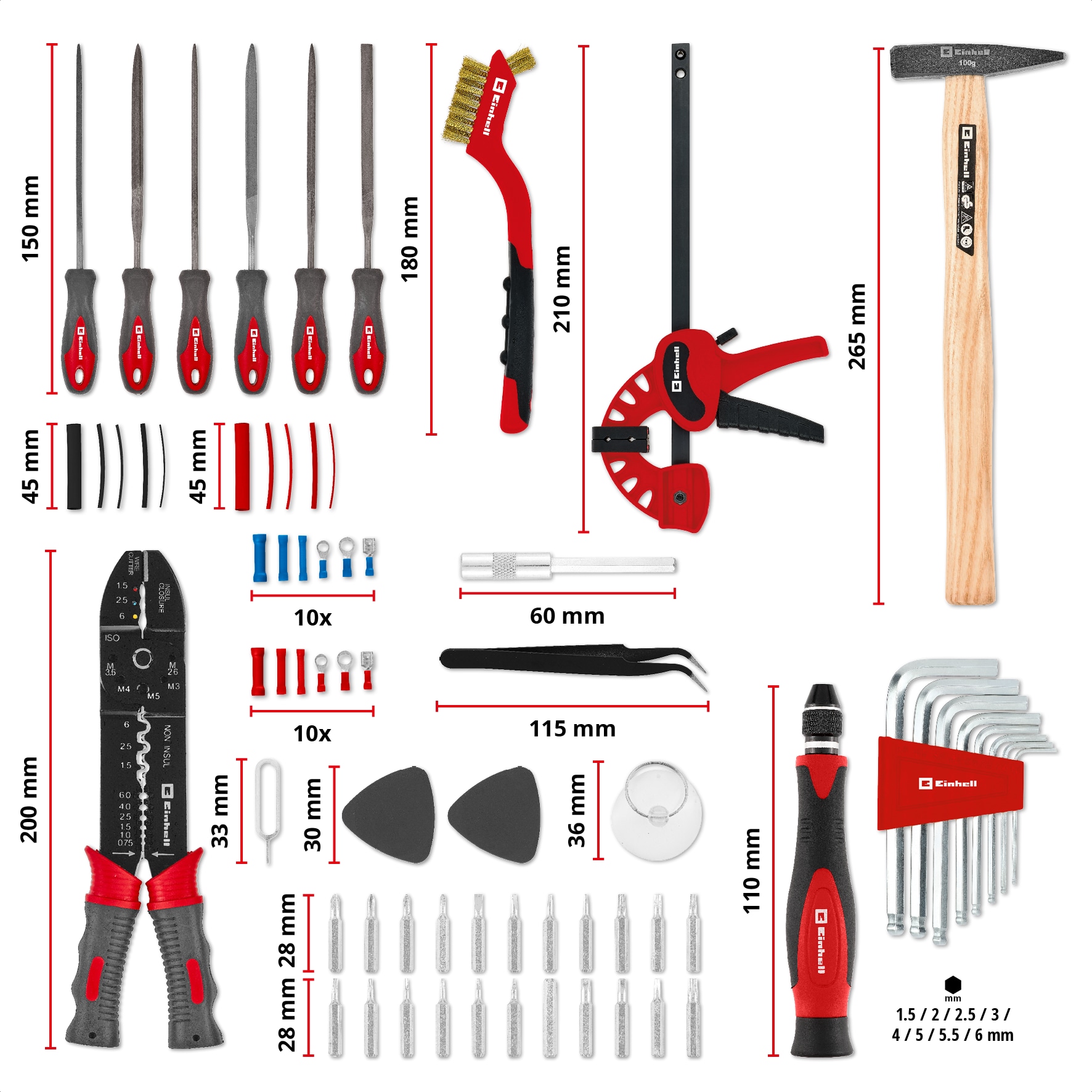 EINHELL Werkzeugkoffer Hobby, 370512, E-Case, 153-teilig EINHELL Werkzeugkoffer Hobby, 370512, E-Case, 153-teilig