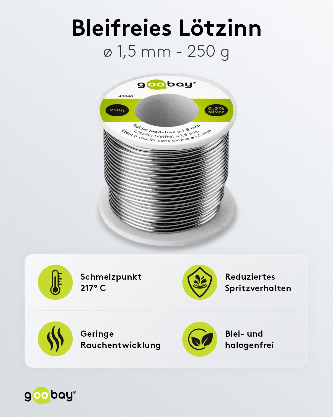 GOOBAY Lötzinn Essential, 250 g, Ø 1,5 mm