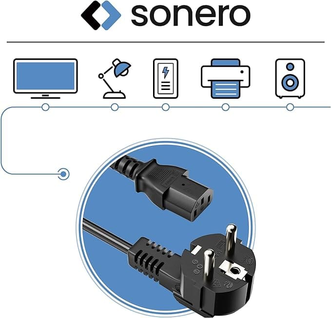 SONERO Netzkabel Schutzkontaktstecker, X-SKW-C13G-010B, 90°, schwarz, 1m SONERO Netzkabel Schutzkontaktstecker, X-SKW-C13G-010B, 90°, schwarz, 1m