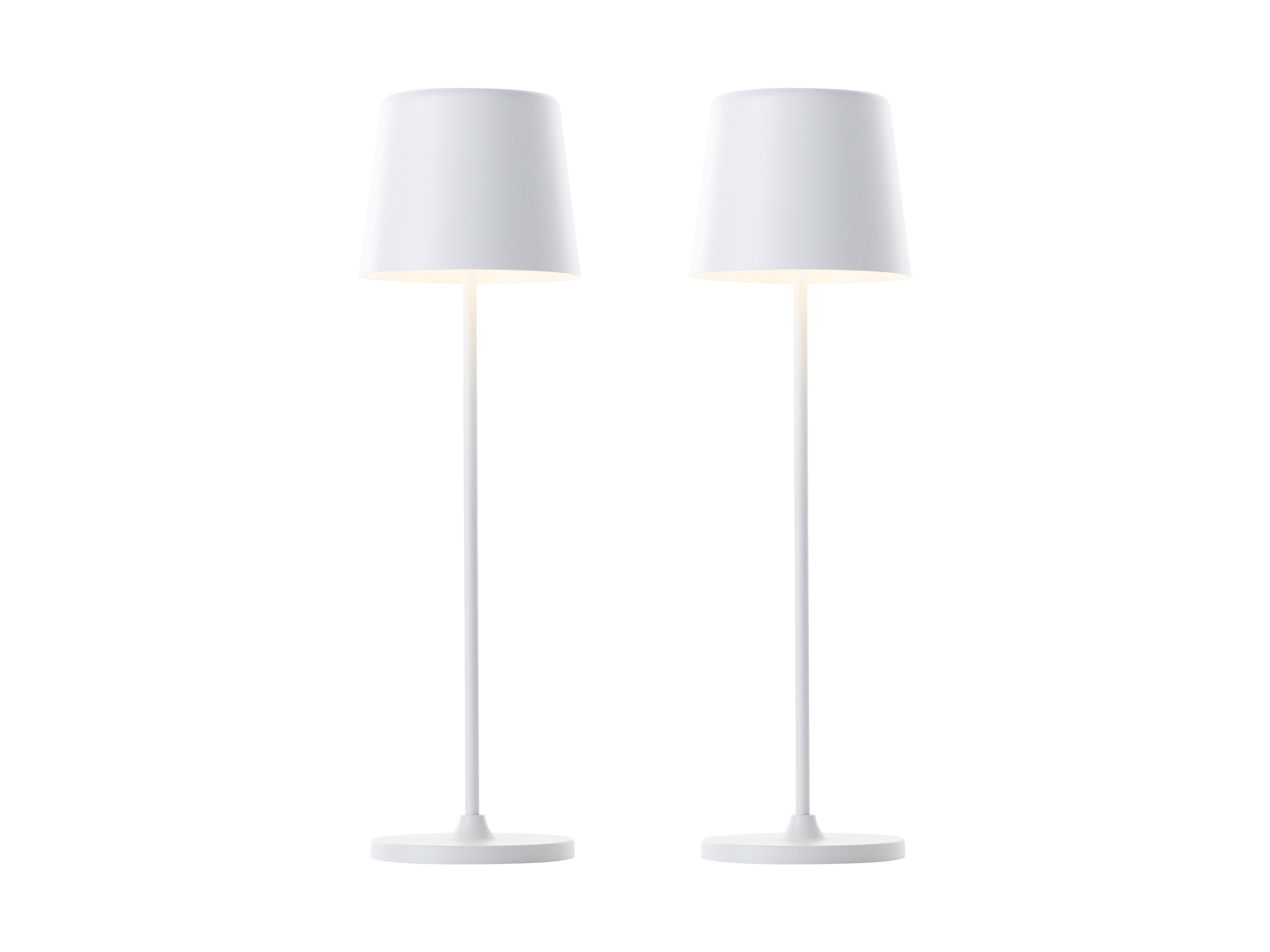 BRILLIANT LED-Akku-Tischleuchte Kaami, 2 W, 310 lm, 3000 K, weiß, 2er Set
