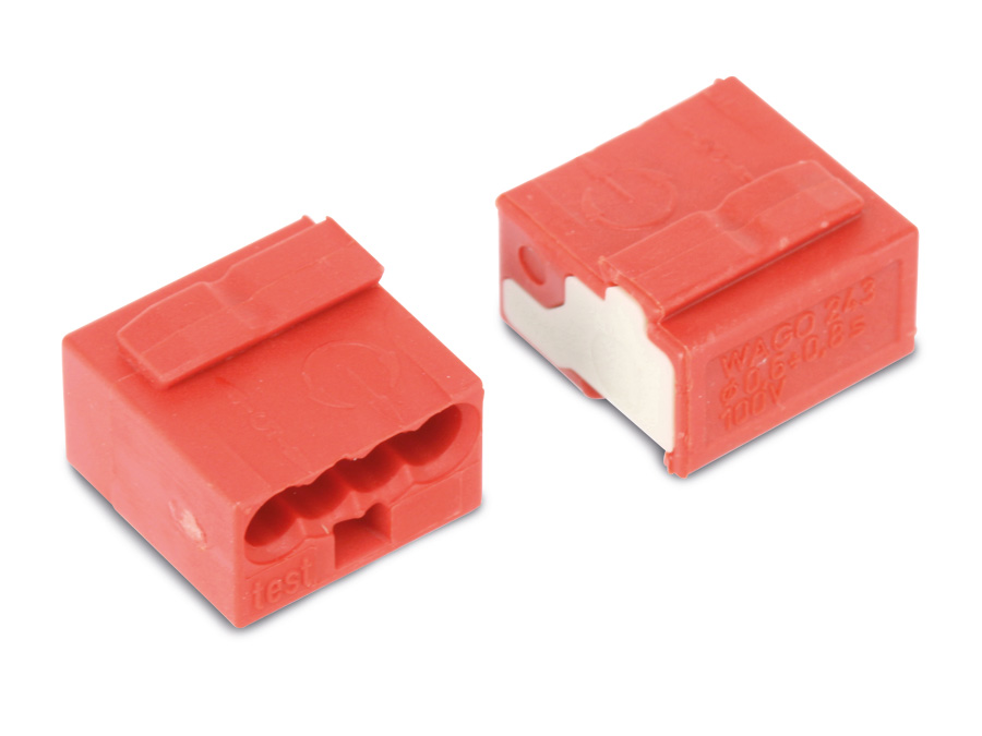 WAGO Micro-Steckklemmen 243-804, 4-polig, rot, 100 Stück WAGO Micro-Steckklemmen 243-804, 4-polig, rot, 100 Stück
