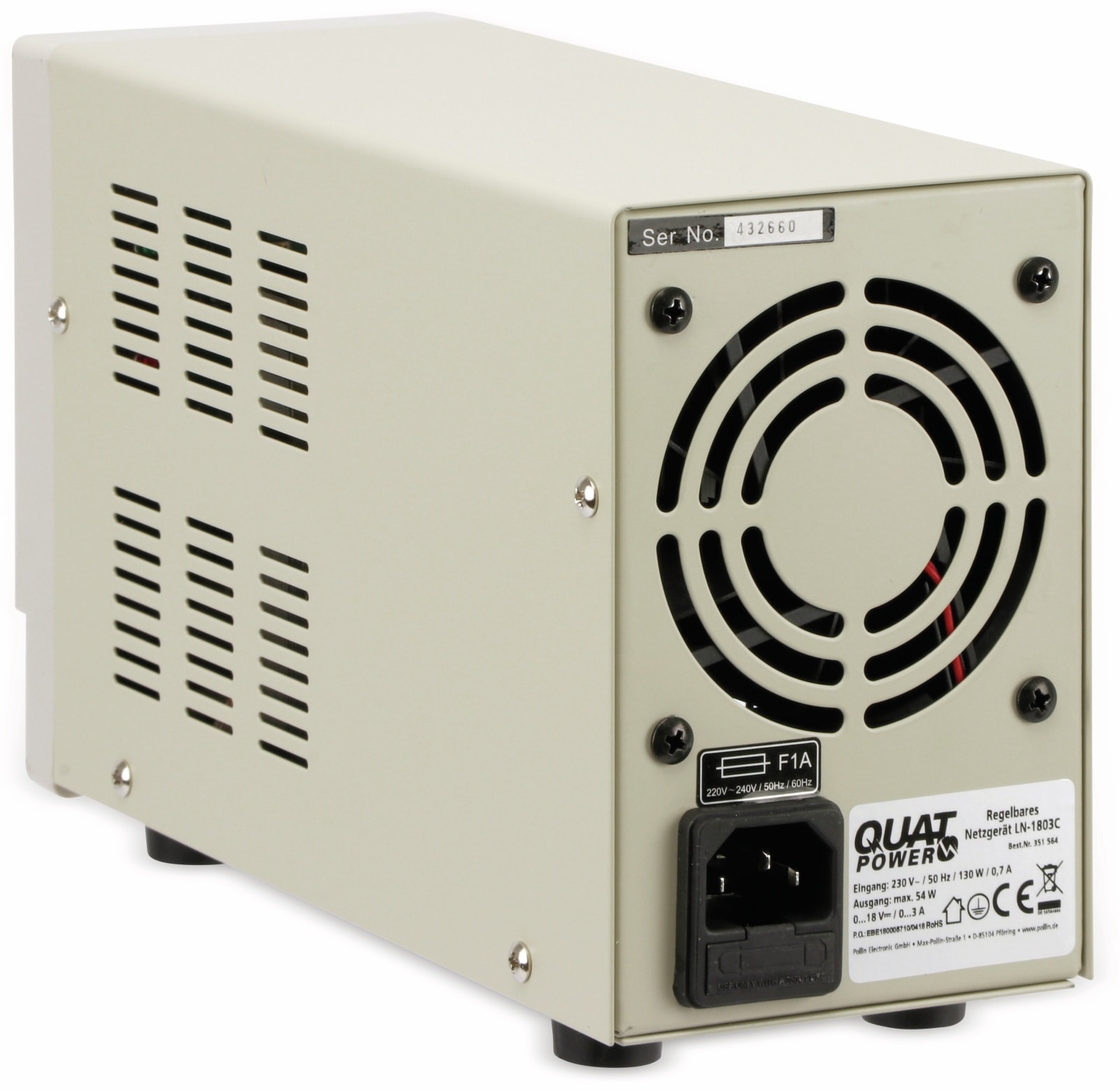 QUATPOWER Regelbares Labornetzgerät LN-1803C, 0...18 V-/0...3 A, Sicherheitstransformator QUATPOWER Regelbares Labornetzgerät LN-1803C, 0...18 V-/0...3 A, Sicherheitstransformator