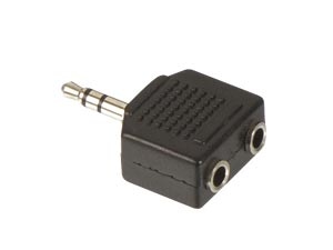 S-IMPULS Klinkenadapter, Stecker 3,5 mm stereo / 2x Kupplung 3,5 mm stereo, schwarz S-IMPULS Klinkenadapter, Stecker 3,5 mm stereo / 2x Kupplung 3,5 mm stereo, schwarz