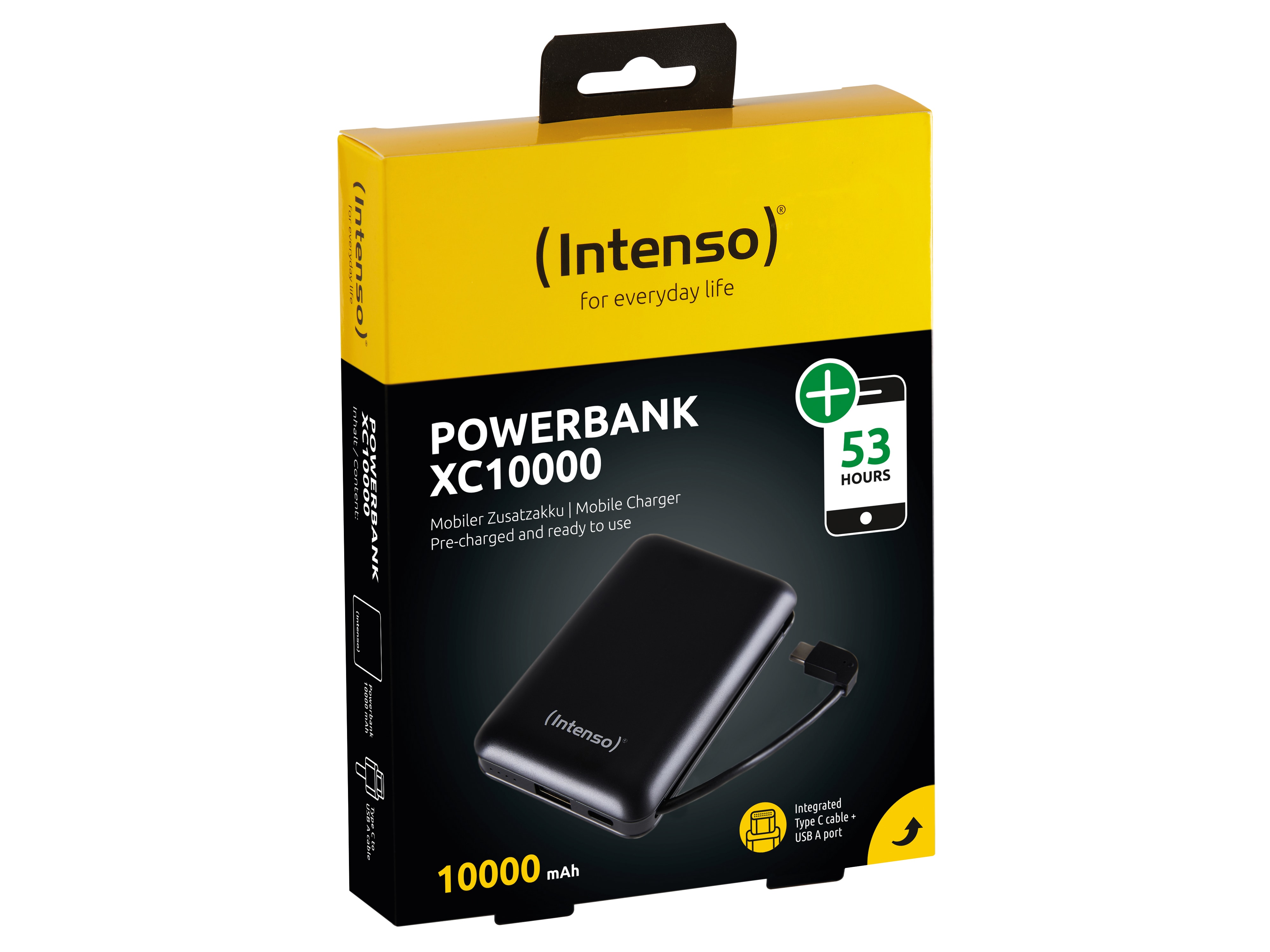 INTENSO USB Powerbank 7314530 XC 10000, 10.000 mAh, schwarz INTENSO USB Powerbank 7314530 XC 10000, 10.000 mAh, schwarz