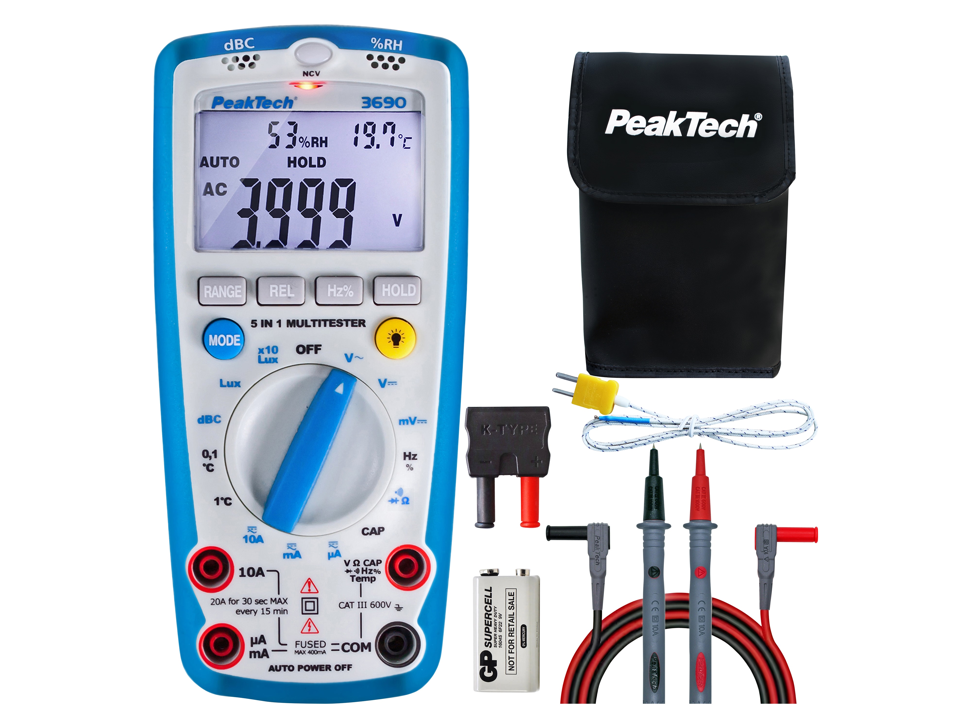 PEAKTECH Multimeter, P 3690, mit Umweltmessungen PEAKTECH Multimeter, P 3690, mit Umweltmessungen