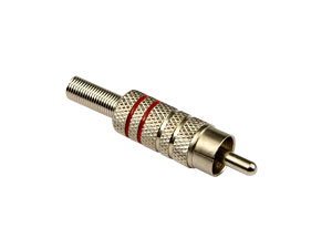 S-IMPULS Cinchstecker, Metall, rot, mit Knickschutz S-IMPULS Cinchstecker, Metall, rot, mit Knickschutz