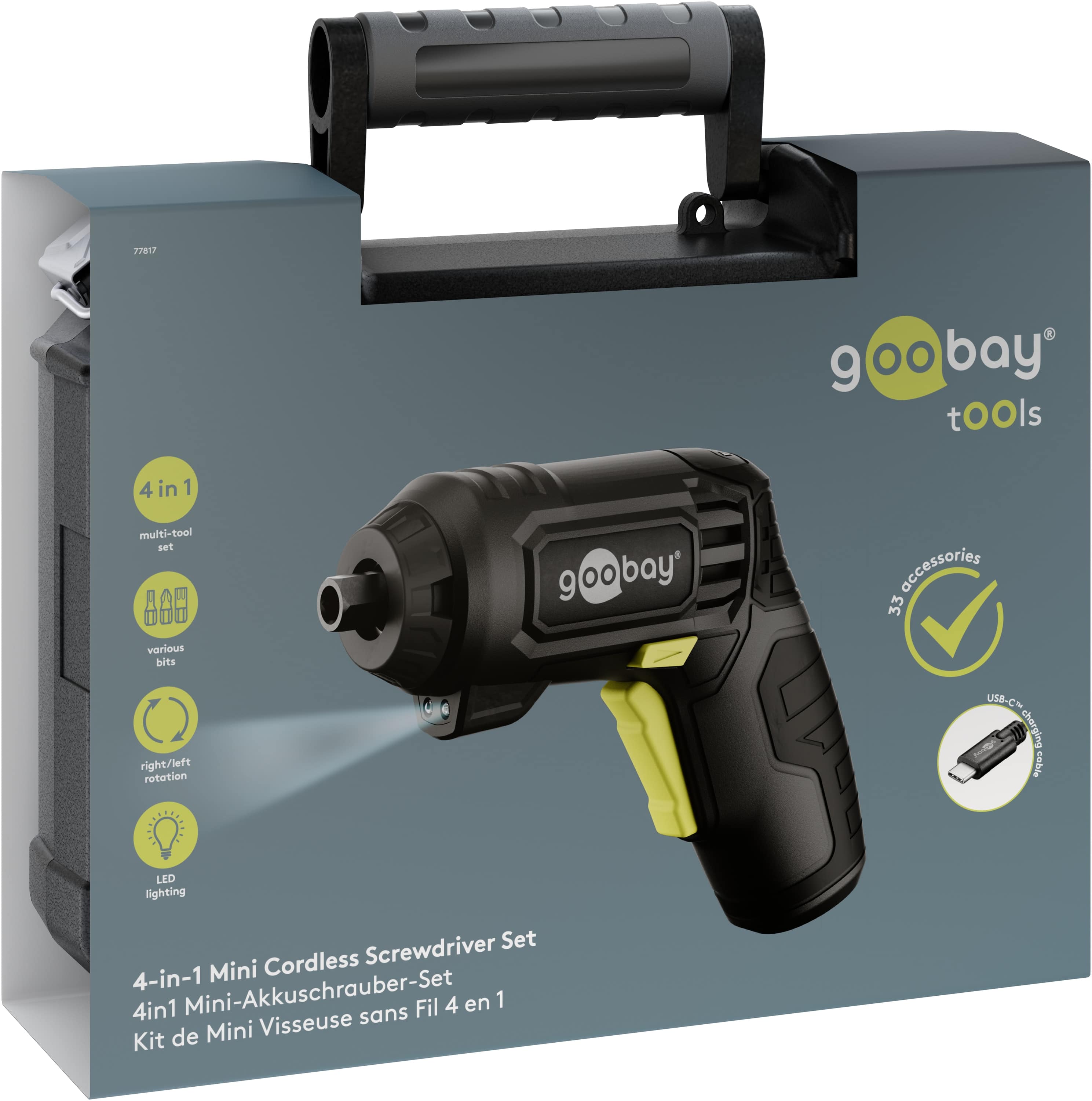 GOOBAY TOOLS 4in1 Mini-Akkuschrauber-Set, 77817, 35-teilig GOOBAY TOOLS 4in1 Mini-Akkuschrauber-Set, 77817, 35-teilig
