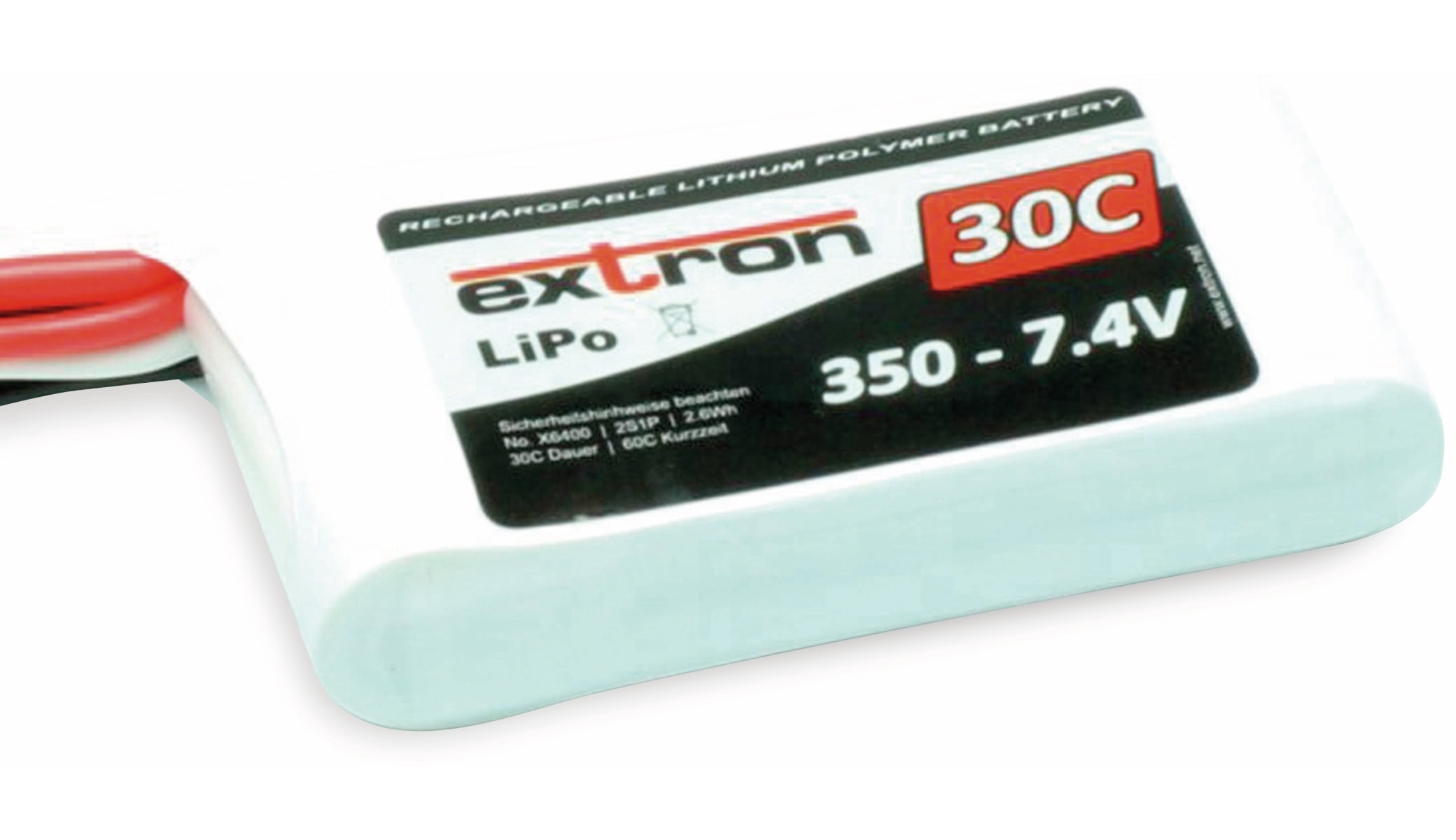 EXTRON Modellbau-Akkupack X2, LiPo, 7,4 V-/350 mAh, 30C/60C