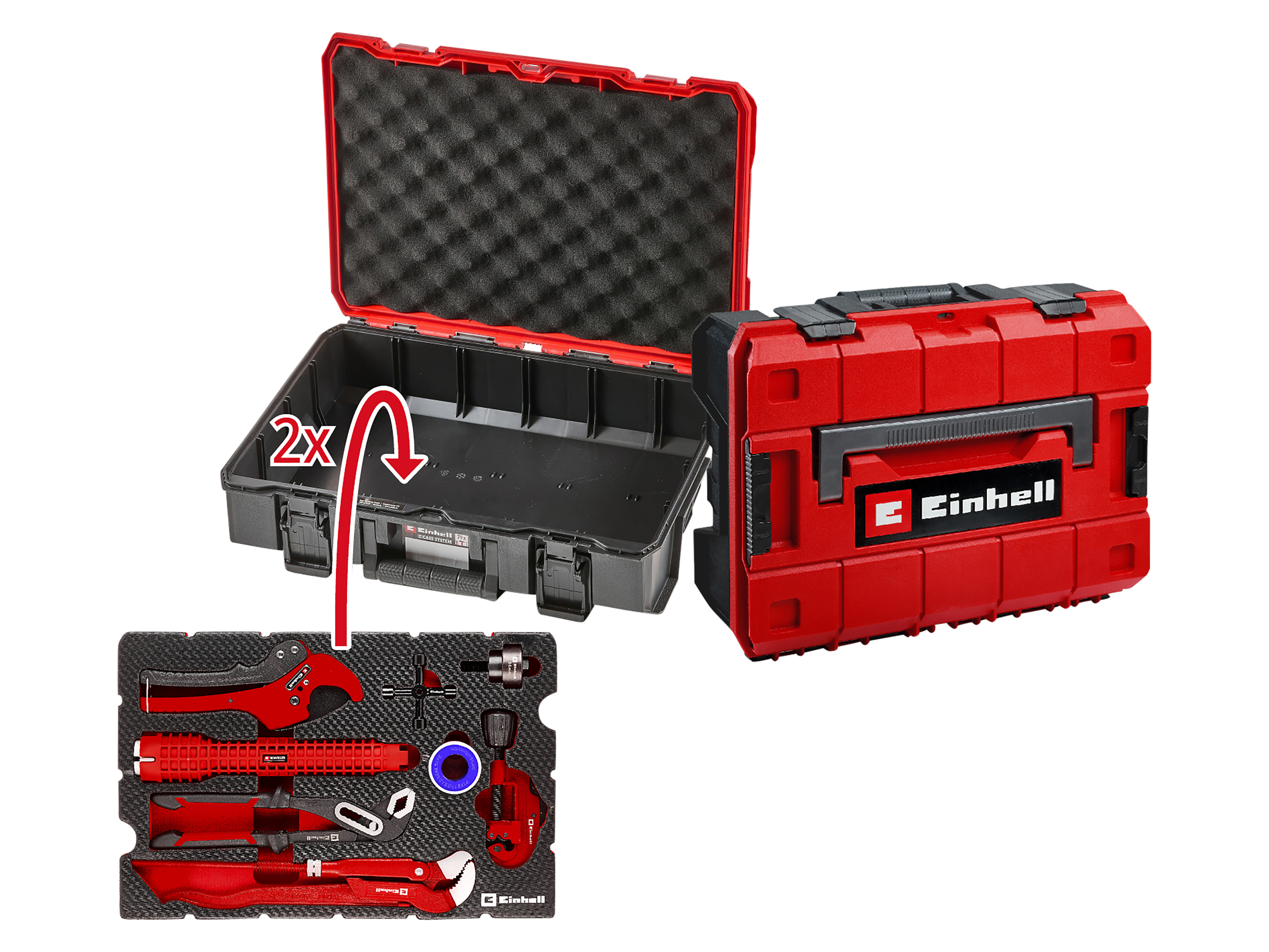 EINHELL E-Case-Einleger Sanitärinstallation Klempner-Set, 370527, 8-teilig EINHELL E-Case-Einleger Sanitärinstallation Klempner-Set, 370527, 8-teilig