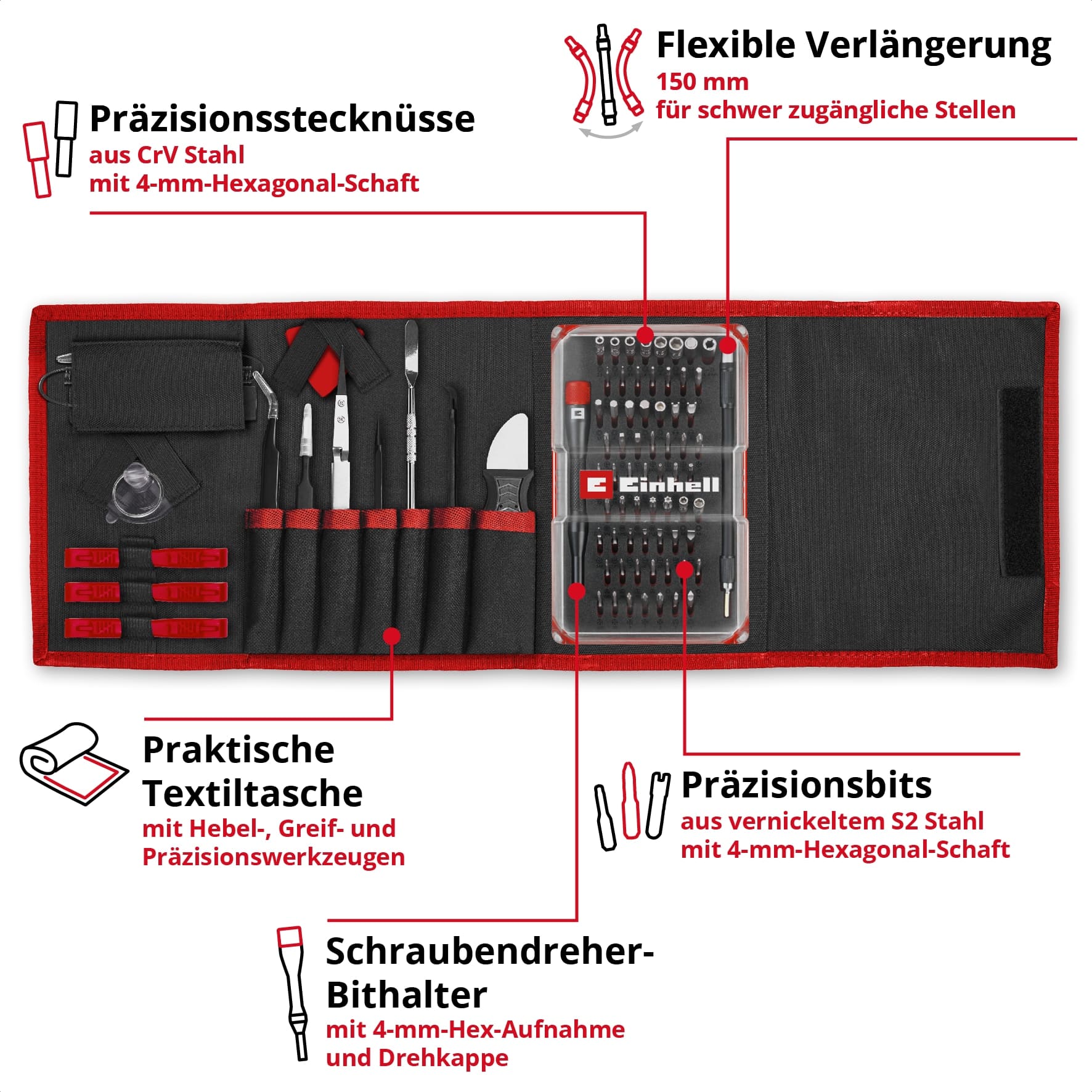 EINHELL Präzisionsbit-Set, 115050, 84-teilig EINHELL Präzisionsbit-Set, 115050, 84-teilig