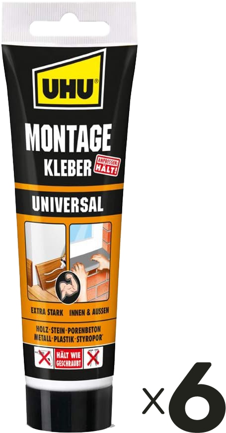 UHU Montagekleber Universal, 200 g, 6 Stück UHU Montagekleber Universal, 200 g, 6 Stück