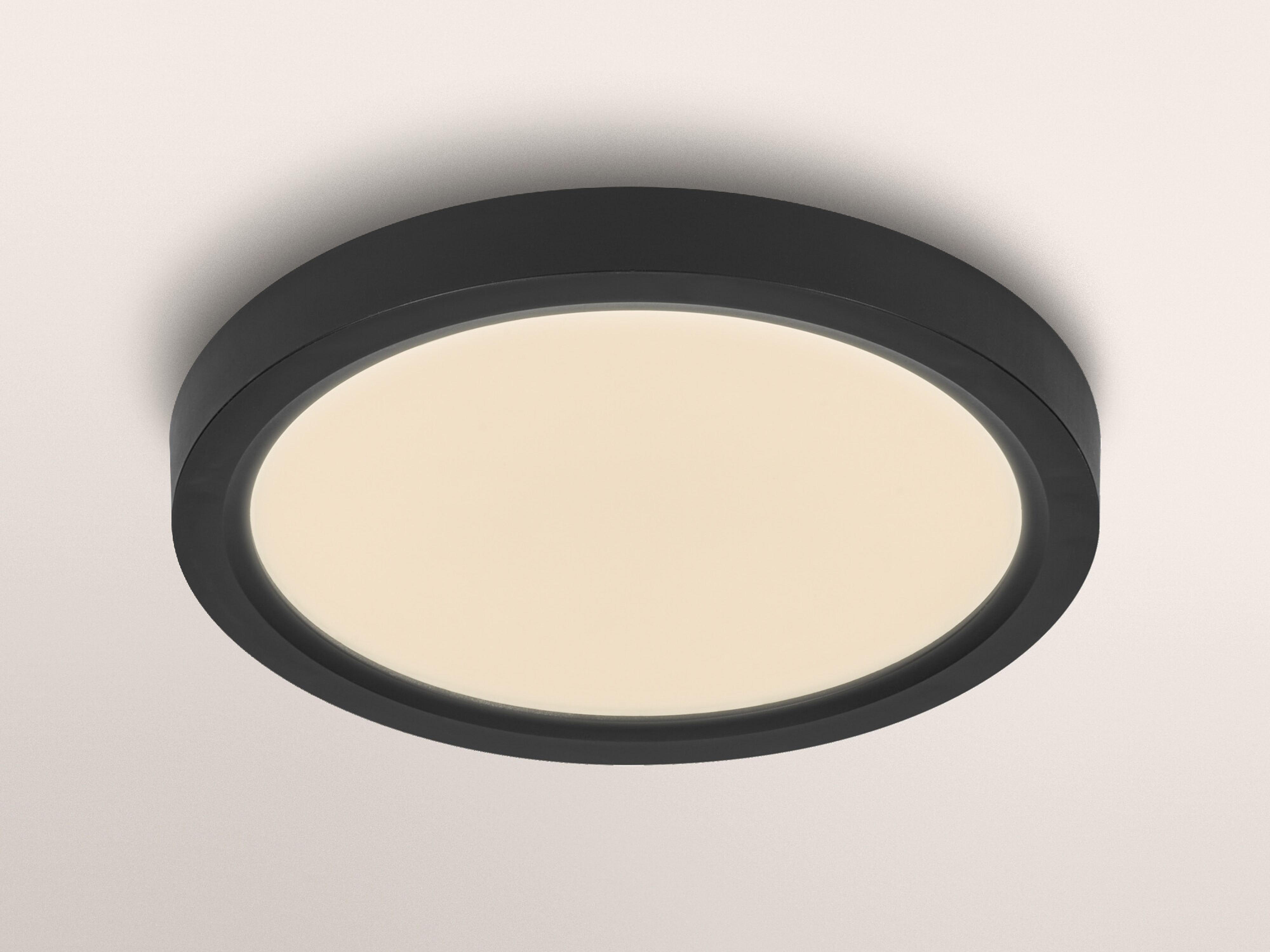 OSRAM LED-Deckenleuchte, 20W, 3000K, 2100lm, warmweiß, IP20, dimmbar, schwarz, Ø24,5 cm