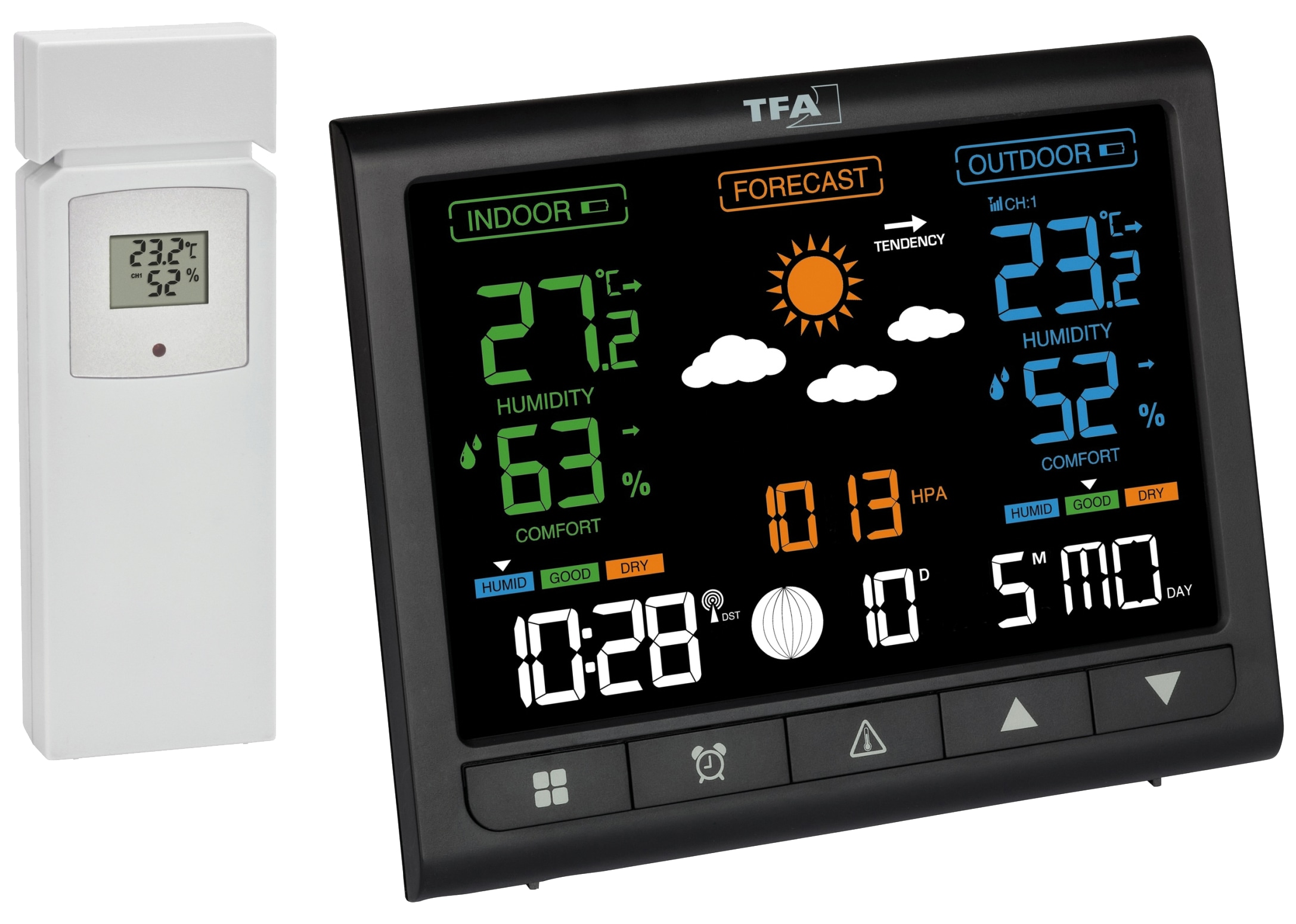 TFA Funk-Wetterstation Contrast, 35.1171.01, schwarz TFA Funk-Wetterstation Contrast, 35.1171.01, schwarz