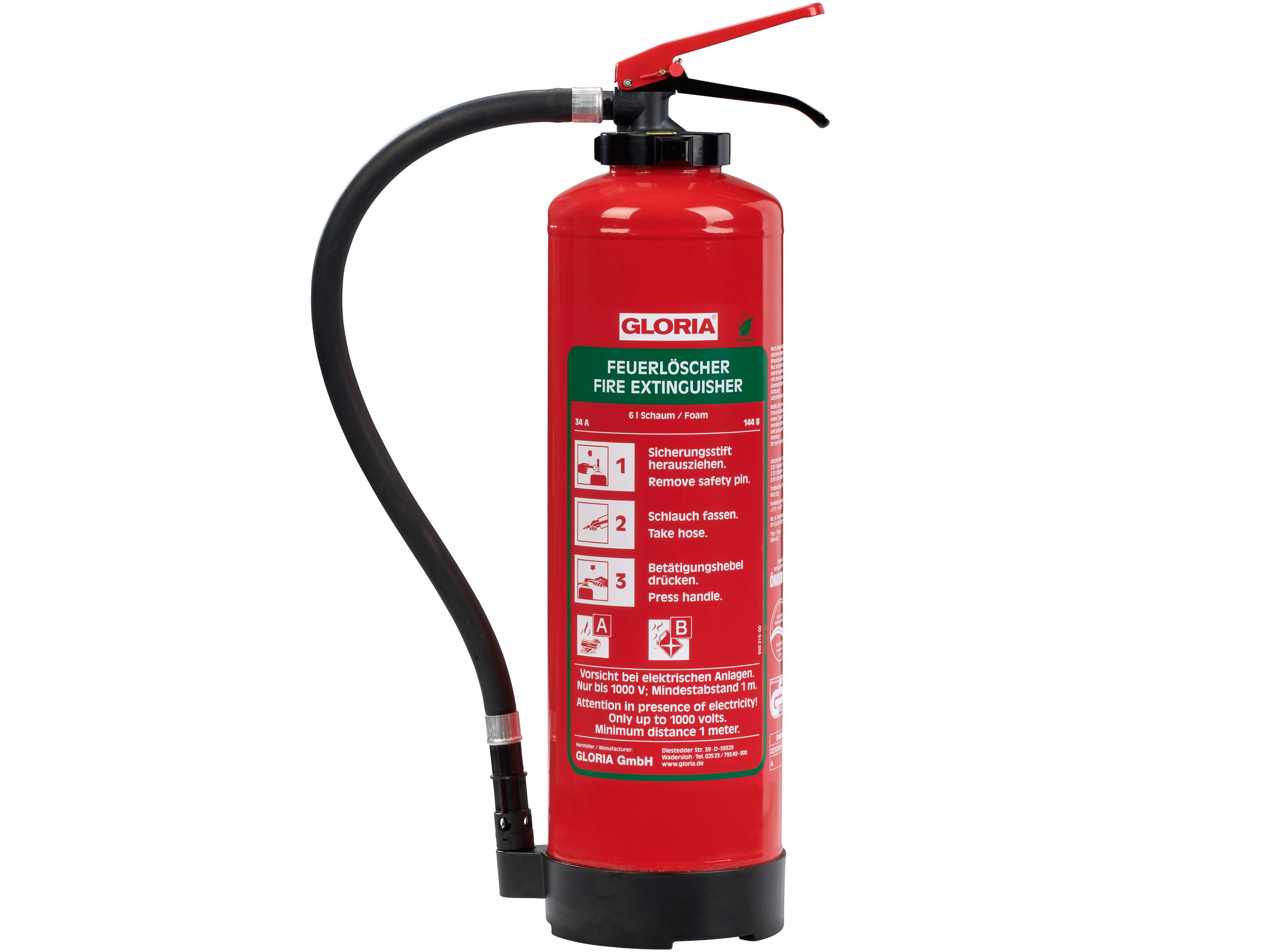 GLORIA Feuerlöscher, SKA+ 6 EASY, Schaum, Fluorfrei, 6 l