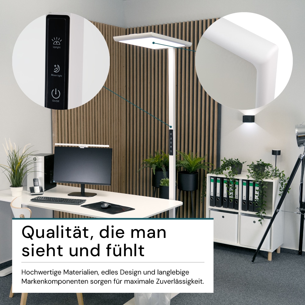 LUXULA LED-Büro-Stehleuchte, Up/Down, 100W, 4000K, EEK: F, 7000lm, IP20, dimmbar, weiß LUXULA LED-Büro-Stehleuchte, Up/Down, 100W, 4000K, EEK: F, 7000lm, IP20, dimmbar, weiß