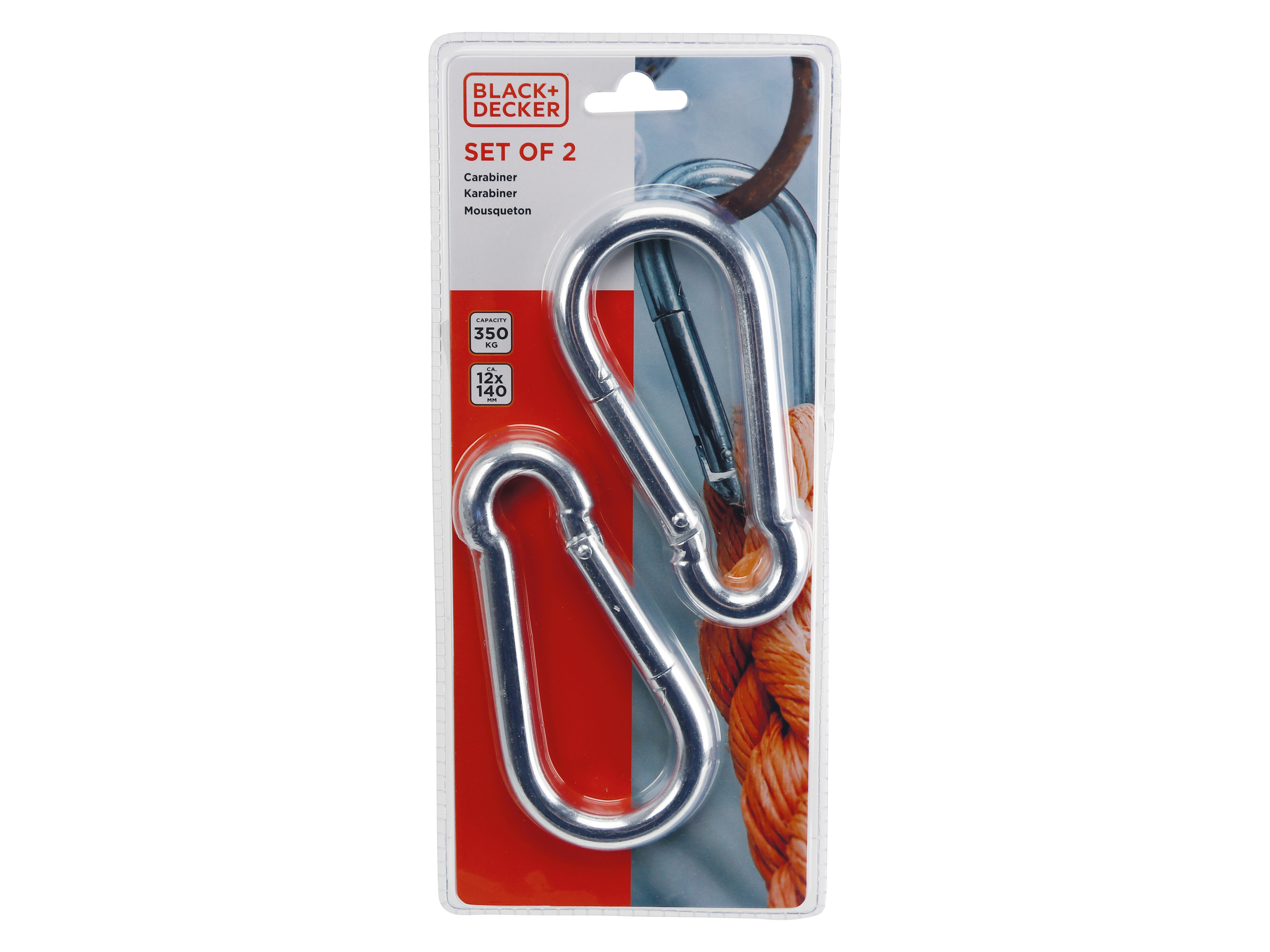 BLACK & DECKER, Karabiner-Set, 2-teilig BLACK+DECKER, Karabiner-Set, 2-teilig