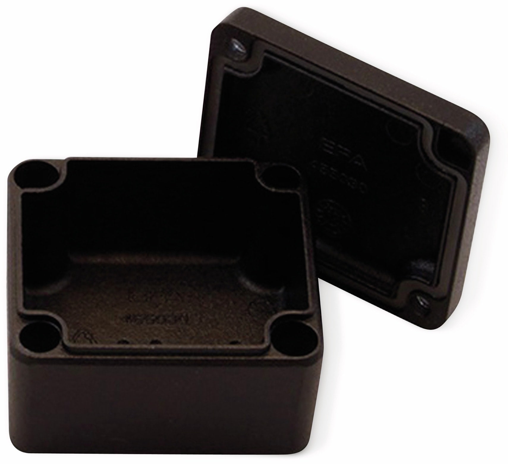 Alu-Gehäuse Efabox, 80x75x57 mm, schwarz, IP68 Alu-Gehäuse Efabox, 80x75x57 mm, schwarz, IP68
