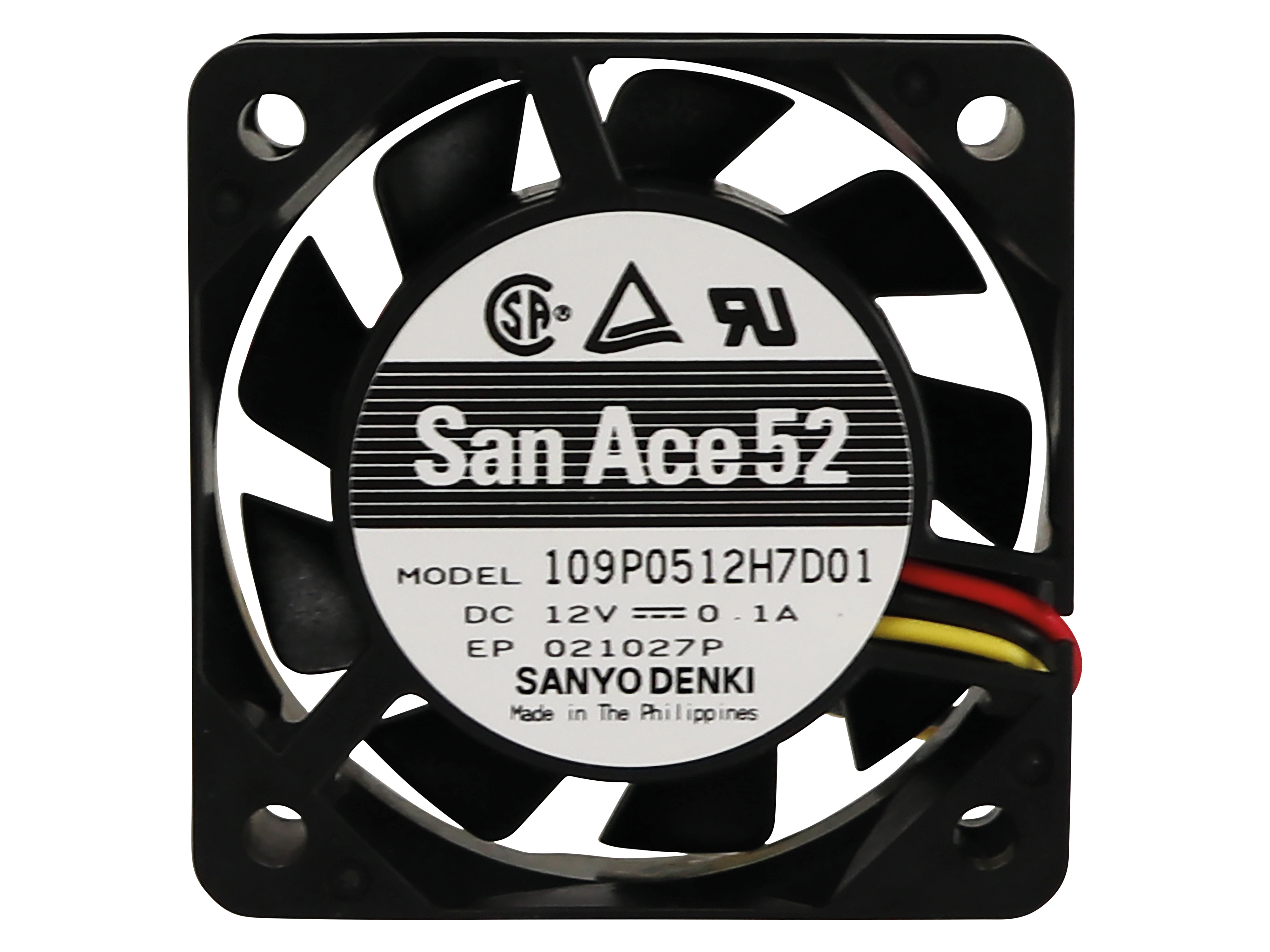 SANYO DENKI, Axiallüfter, San Ace 52, 52x52x15 mm, 12V~, 1,44W, 109P0512H7D01 SANYO DENKI, Axiallüfter, San Ace 52, 52x52x15 mm, 12V~, 1,44W, 109P0512H7D01