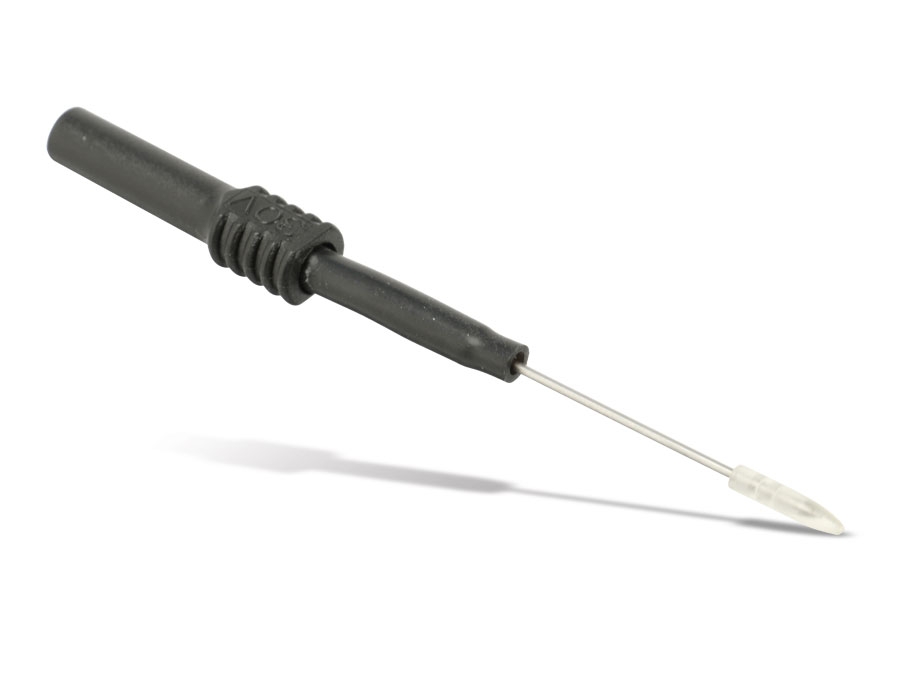 Prüfspitze mit 4 mm Sicherheitsbuchse, flexibel, schwarz Prüfspitze mit 4 mm Sicherheitsbuchse, flexibel, schwarz