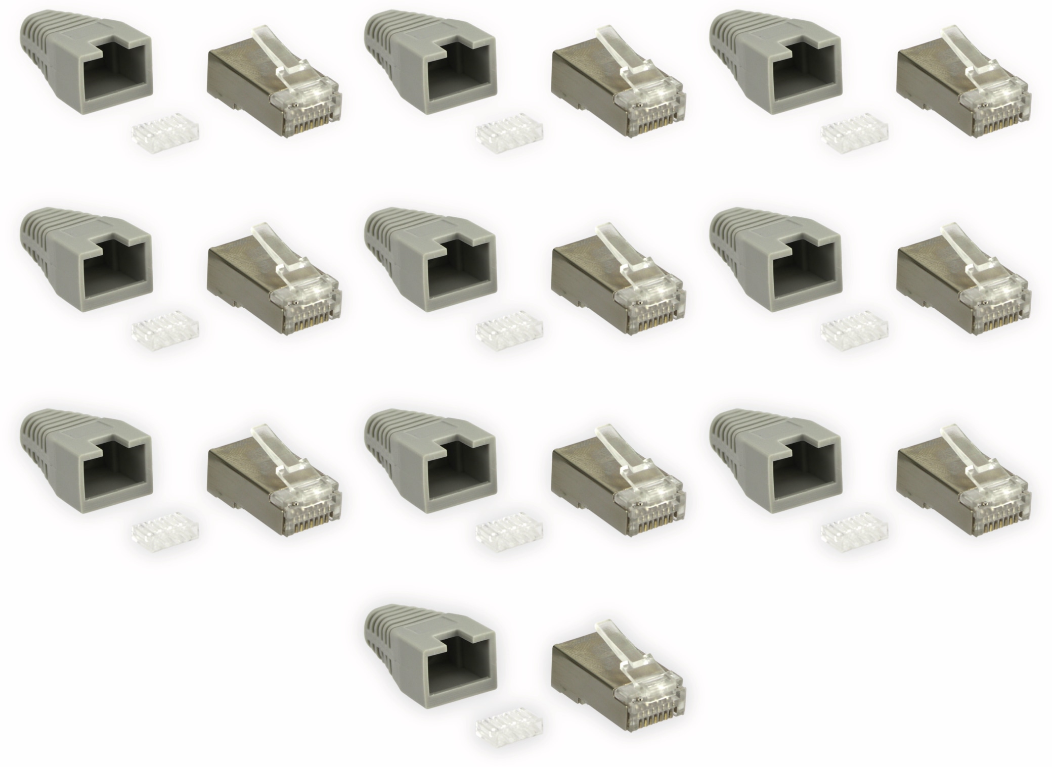 S-IMPULS CAT.6 RJ45-Stecker mit Führungskamm, grau, 10 Stück S-IMPULS CAT.6 RJ45-Stecker mit Führungskamm, grau, 10 Stück
