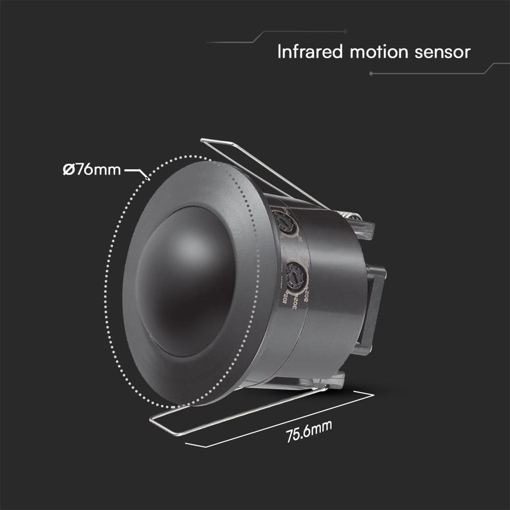 V-TAC PIR Deckensensor VT-8029, max. 500 W, schwarz V-TAC PIR Deckensensor VT-8029, max. 500 W, schwarz