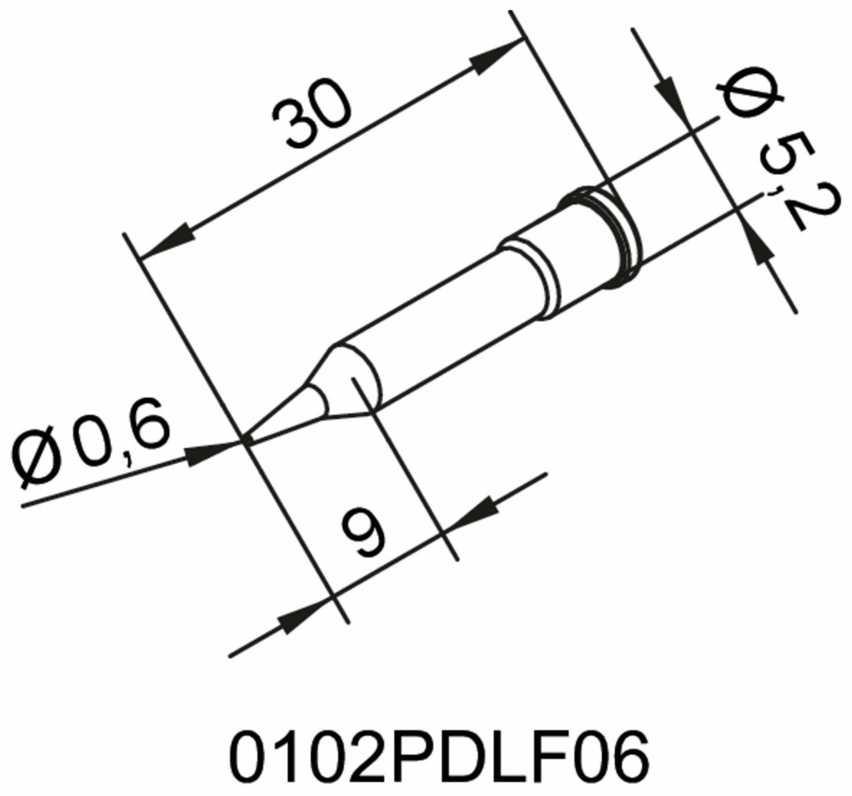 ERSA Lötspitze, 0102PDLF06/SB, bleistiftspitz, 0,6 mm ERSA Lötspitze, 0102PDLF06/SB, bleistiftspitz, 0,6 mm