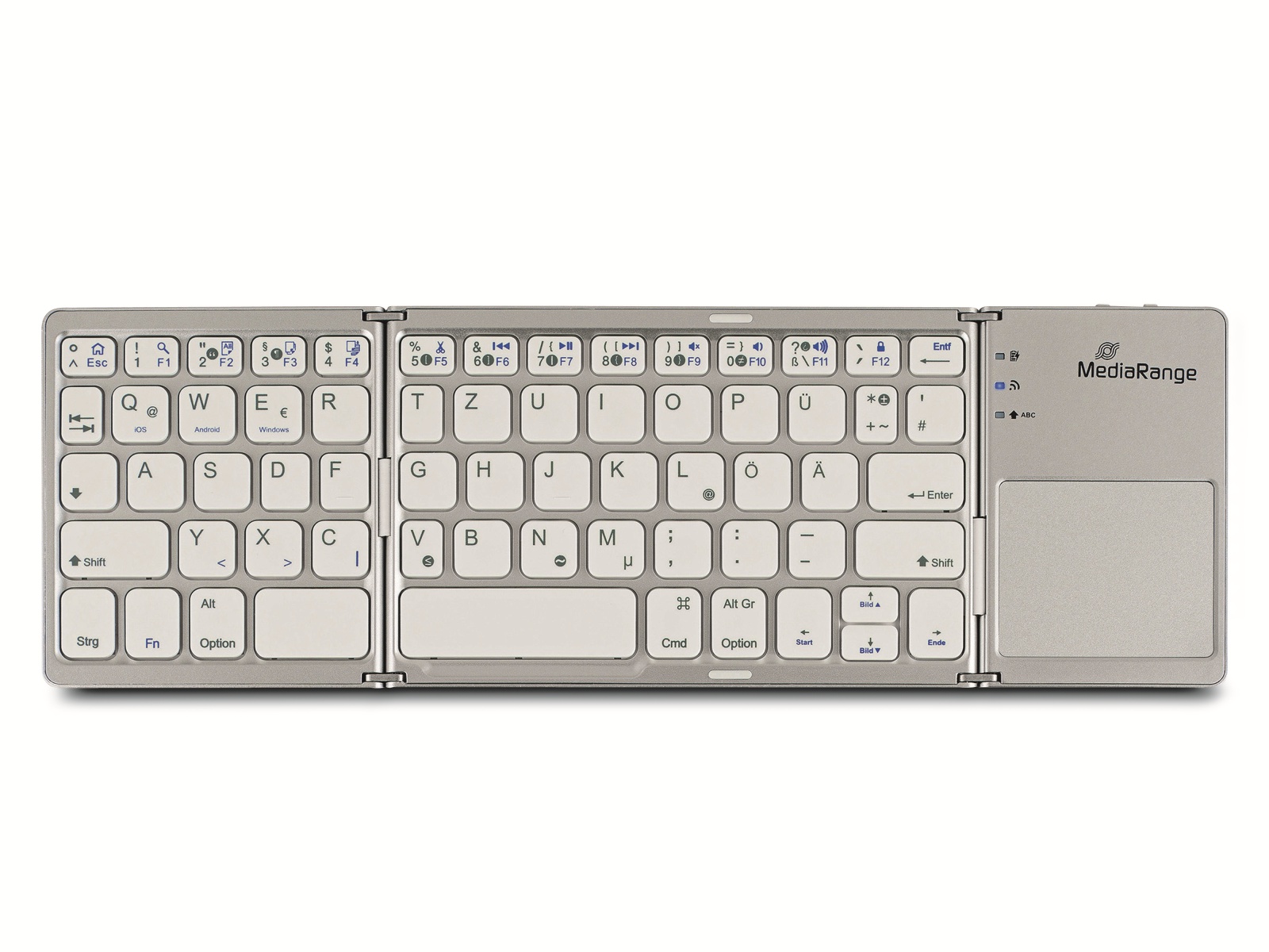 MEDIARANGE Funk-Tastatur MROS133, Touchpad, silber Funk-Tastatur MEDIARANGE MROS133, Touchpad, silber