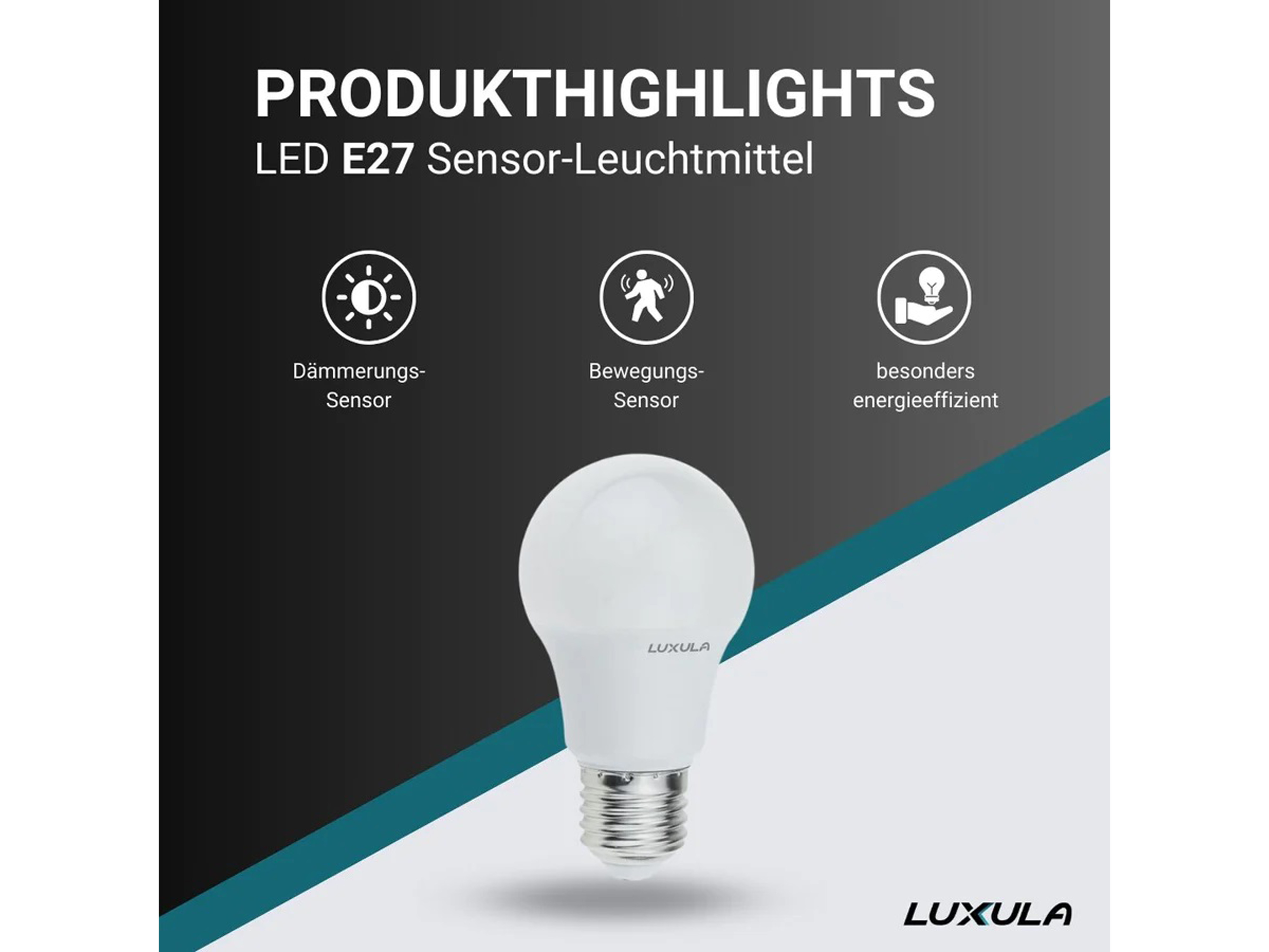 LUXULA LED-Lampe, Tropfenform, Sensor, E27, EEK: F, 9W, 911lm, 2700K LUXULA LED-Lampe, Tropfenform, Sensor, E27, EEK: F, 9W, 911lm, 2700K
