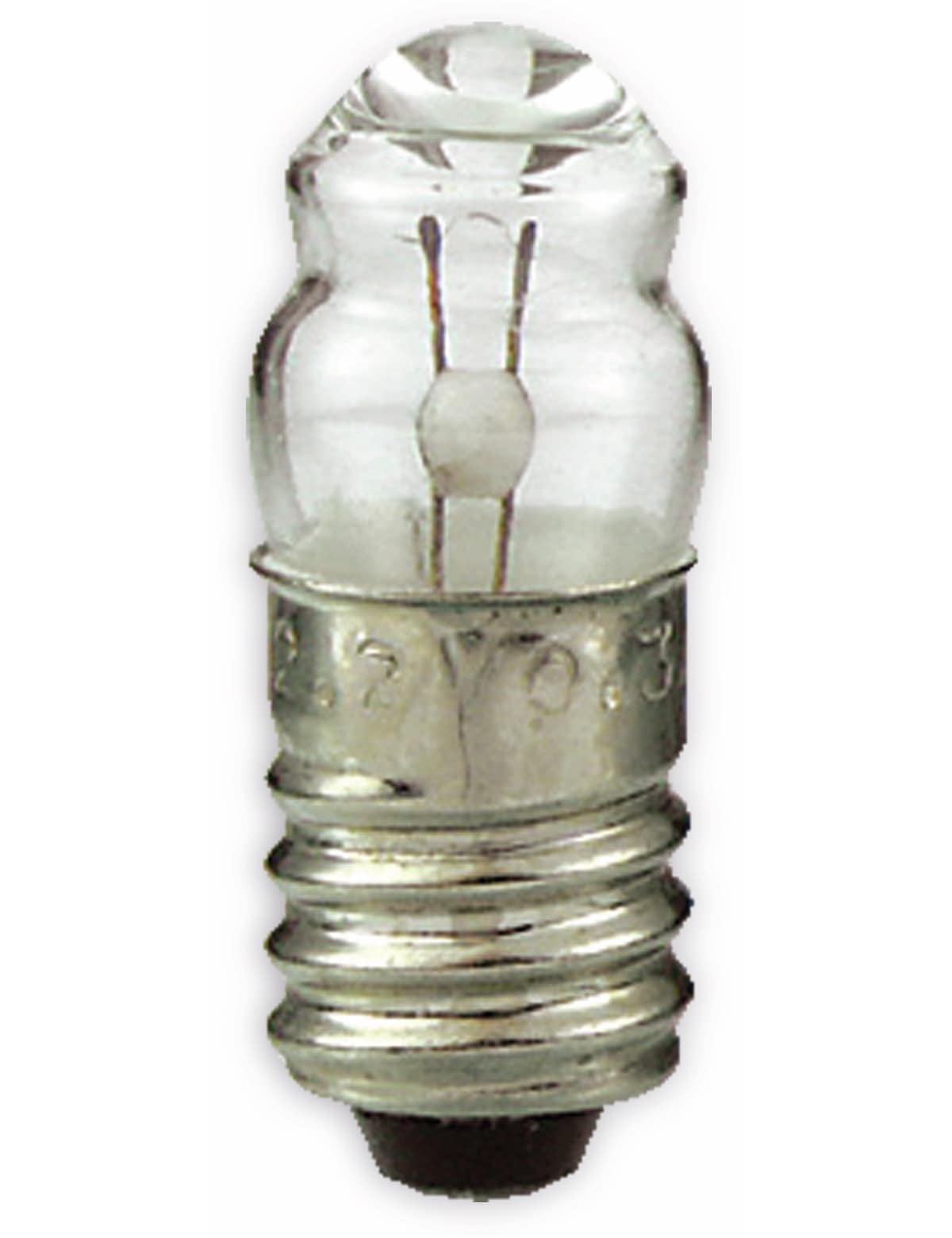 Glühlampe, E10, breitlinse, 2,2 V, 0,3 A, 0,66 W Glühlampe, E10, breitlinse, 2,2 V, 0,3 A, 0,66 W