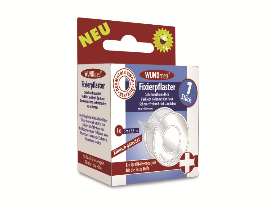 WUNDMED Heftpflaster, 25 mm, 5 m, transparent WUNDMED Heftpflaster, 25 mm, 5 m, transparent