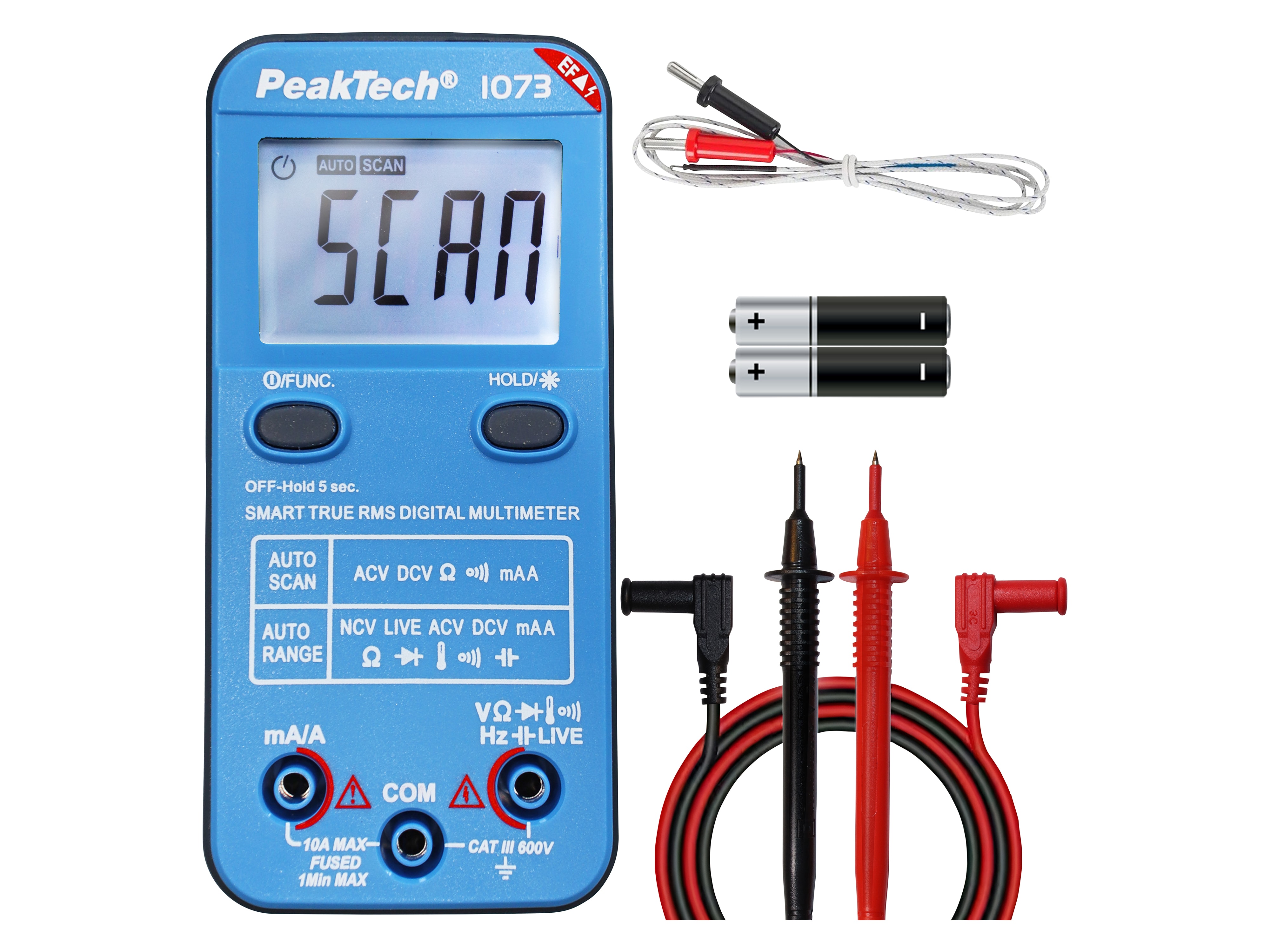 PEAKTECH Smart-Multimeter, P 1073, 600 V AC/DC, NCV, True RMS PEAKTECH Smart-Multimeter, P 1073, 600 V AC/DC, NCV, True RMS