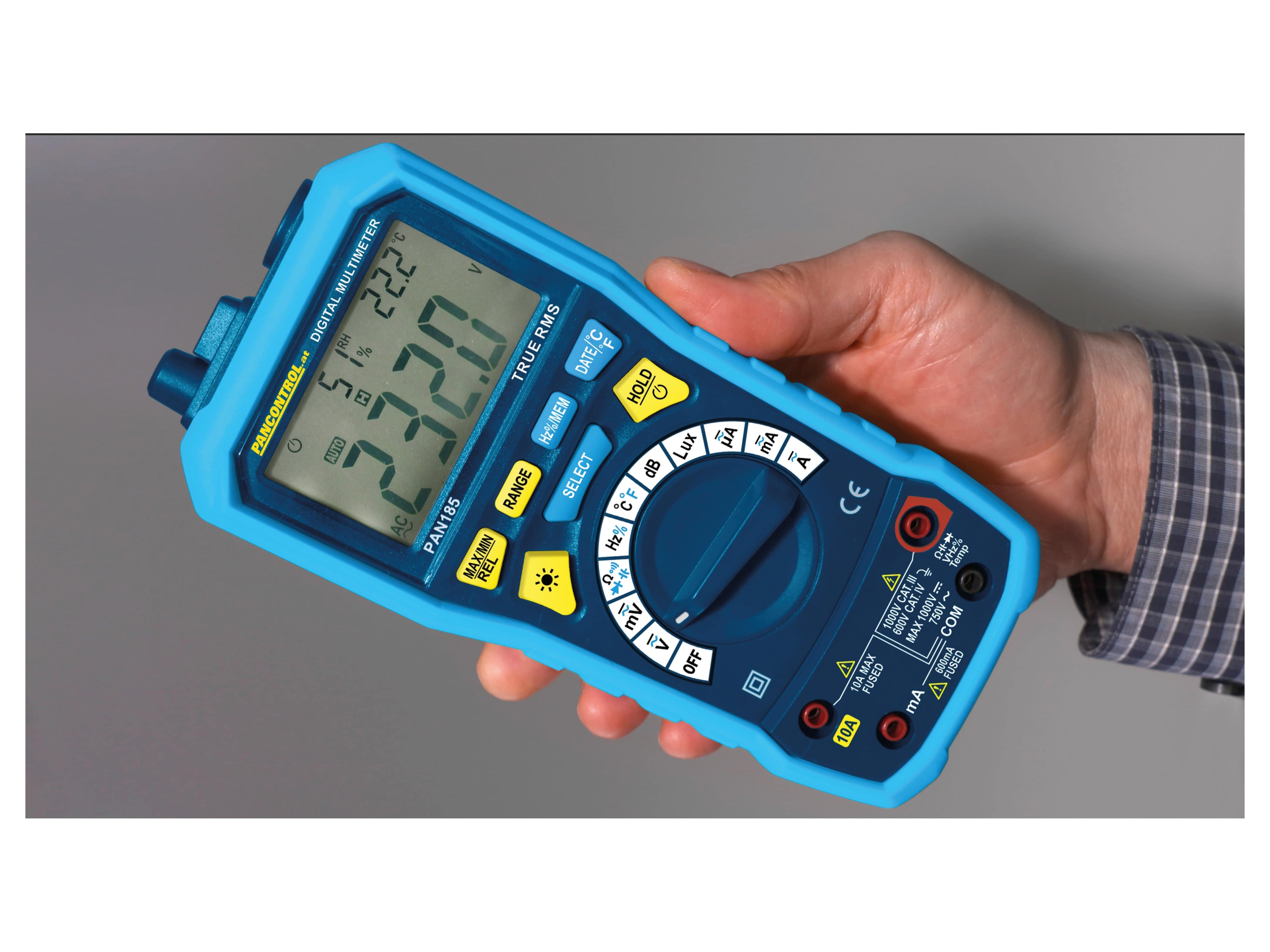 PANCONTROL Messgeräte-Set, Multisensor-Messgerät PAN 185 + Spannungsprüfer PAN Volttester 400FI PANCONTROL Messgeräte-Set, Multisensor-Messgerät PAN 185 + Spannungsprüfer PAN Volttester 400FI