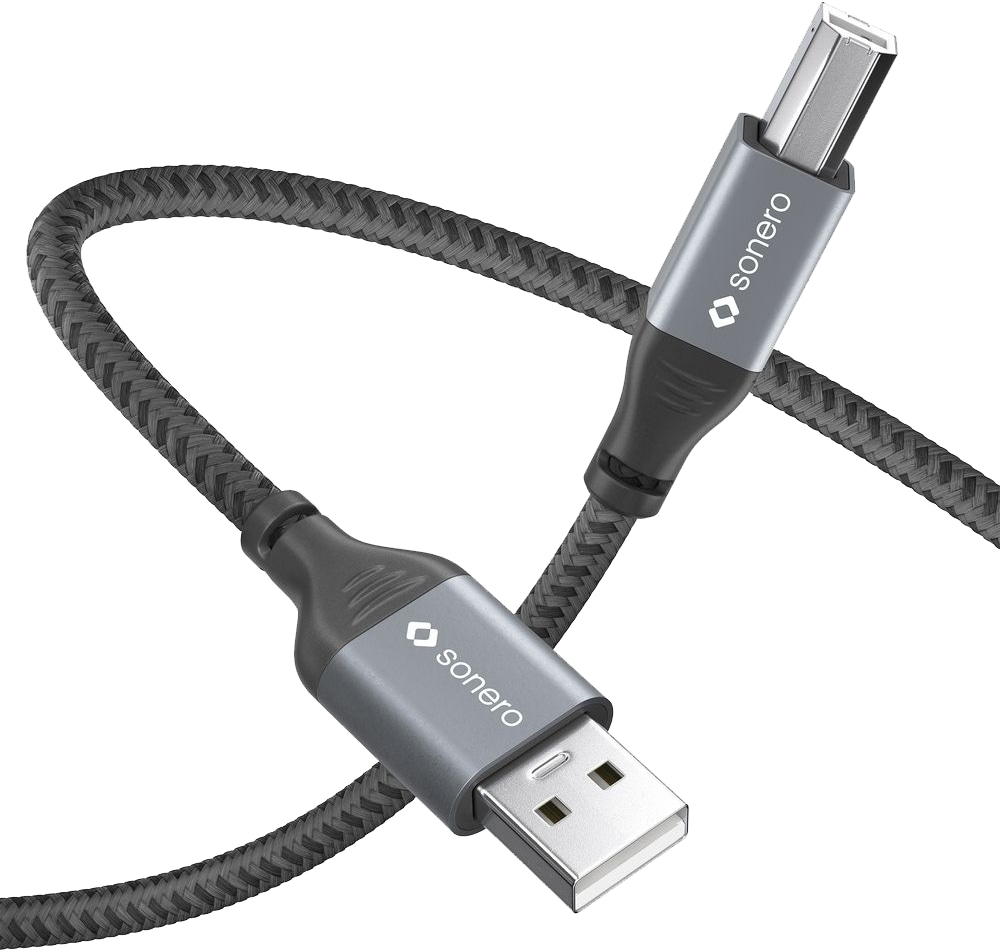 SONERO USB 2.0 Kabel SPC-U010-005 A/B 0,5m grau-schwarz SONERO USB 2.0 Kabel SPC-U010-005 A/B 0,5m grau-schwarz